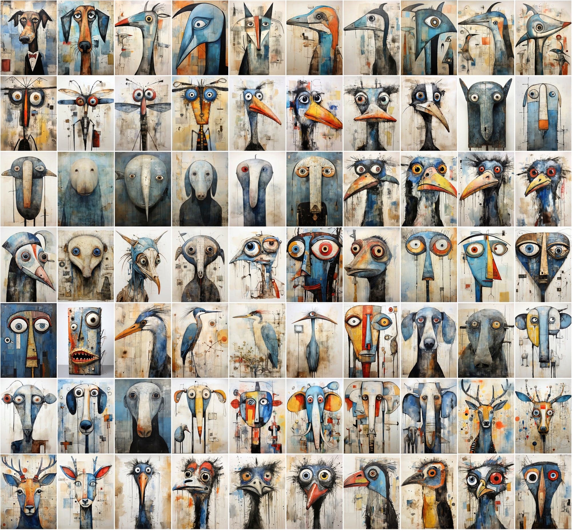 840 Animal Canvas Art Collection: Vibrant, Unique, and Ready for Print-on-Demand! Digital Download Sumobundle