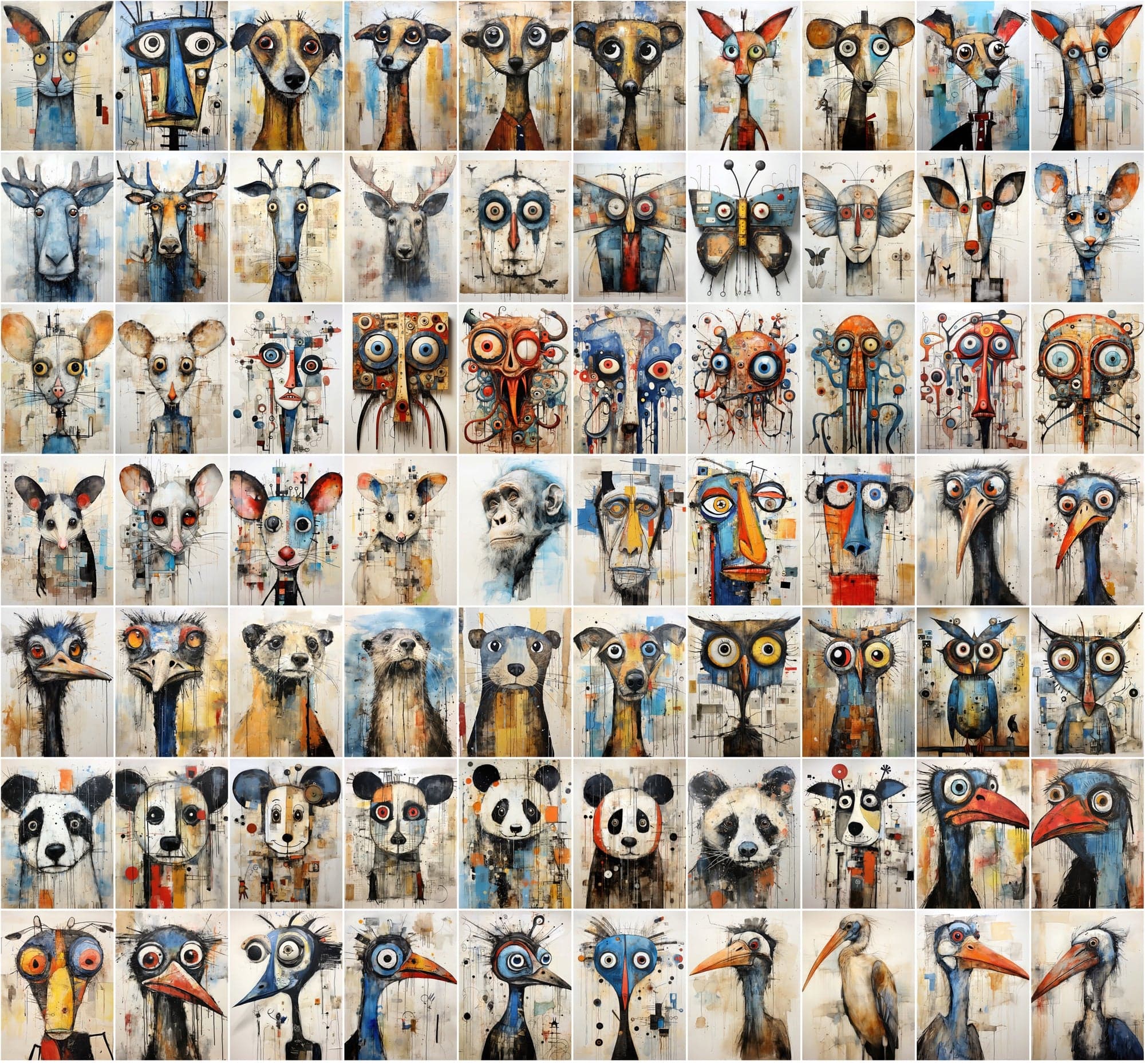 840 Animal Canvas Art Collection: Vibrant, Unique, and Ready for Print-on-Demand! Digital Download Sumobundle