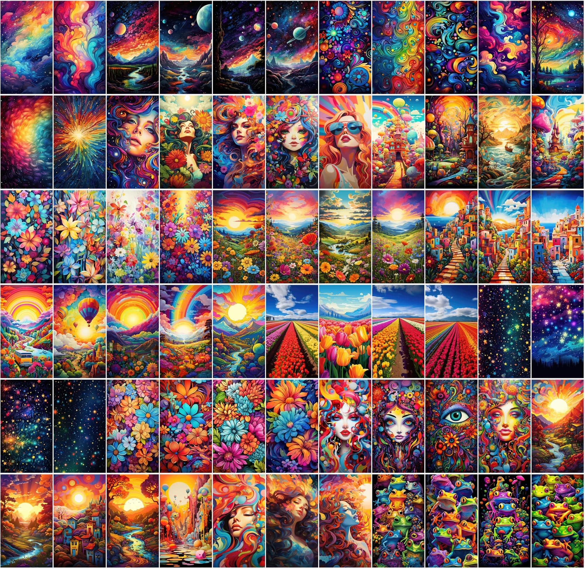 860+ Colorful PNG Poster Images: Astral, Celestial, Blossoms, Alien Worlds, Space Exploration, and More - High Resolution, Commercial License Included Digital Download Sumobundle