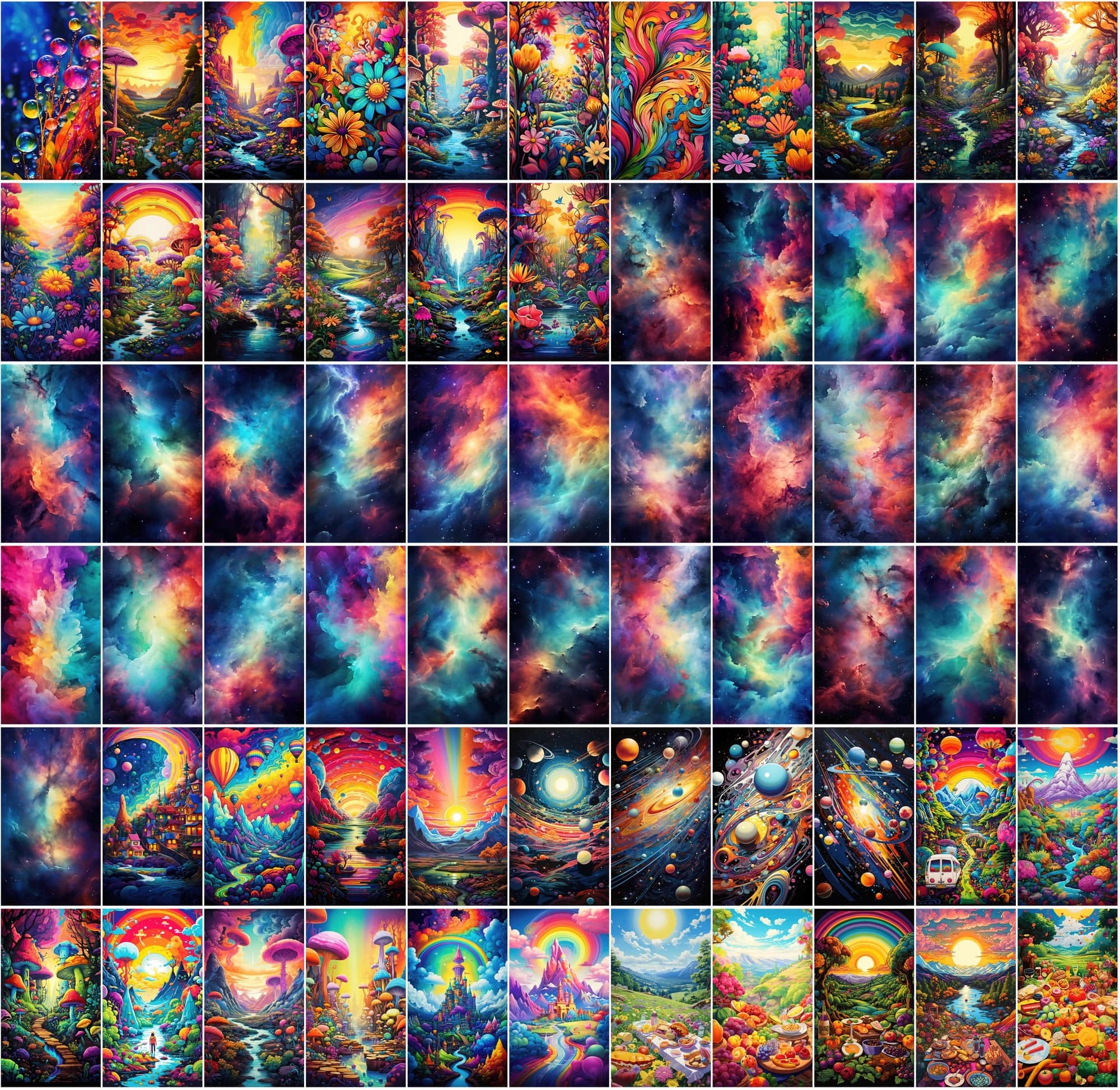 860+ Colorful PNG Poster Images: Astral, Celestial, Blossoms, Alien Worlds, Space Exploration, and More - High Resolution, Commercial License Included Digital Download Sumobundle
