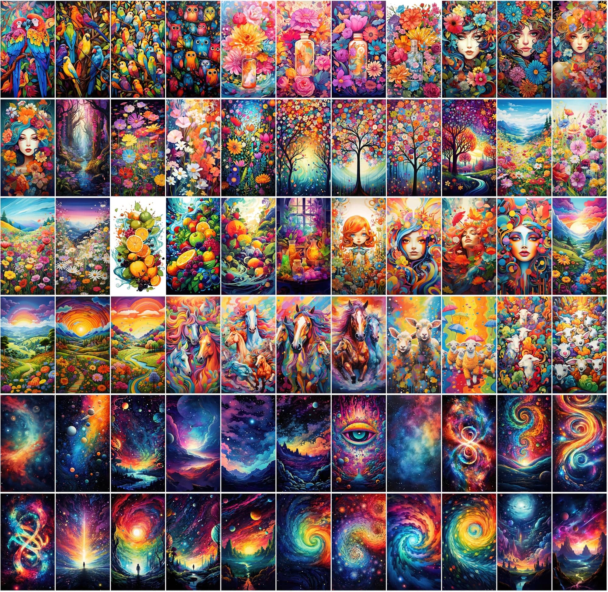 860+ Colorful PNG Poster Images: Astral, Celestial, Blossoms, Alien Worlds, Space Exploration, and More - High Resolution, Commercial License Included Digital Download Sumobundle