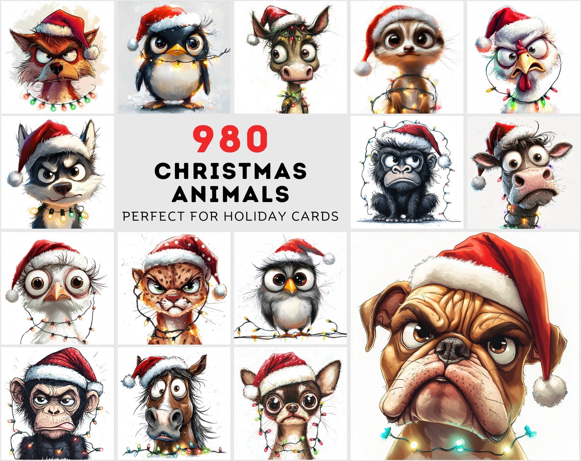 980 Animals with Christmas Lights