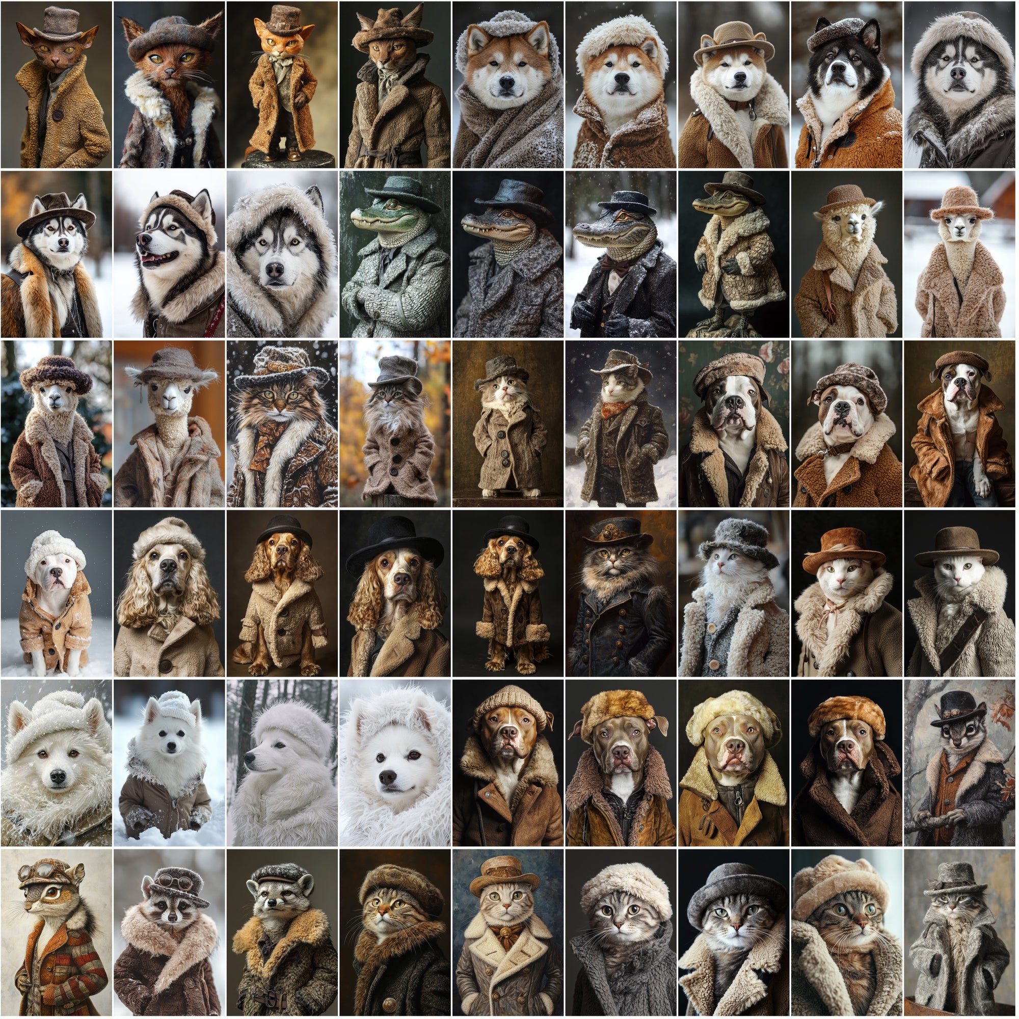 1050 Animal Images with Sheepskin Jackets - Dogs, Cats & More
