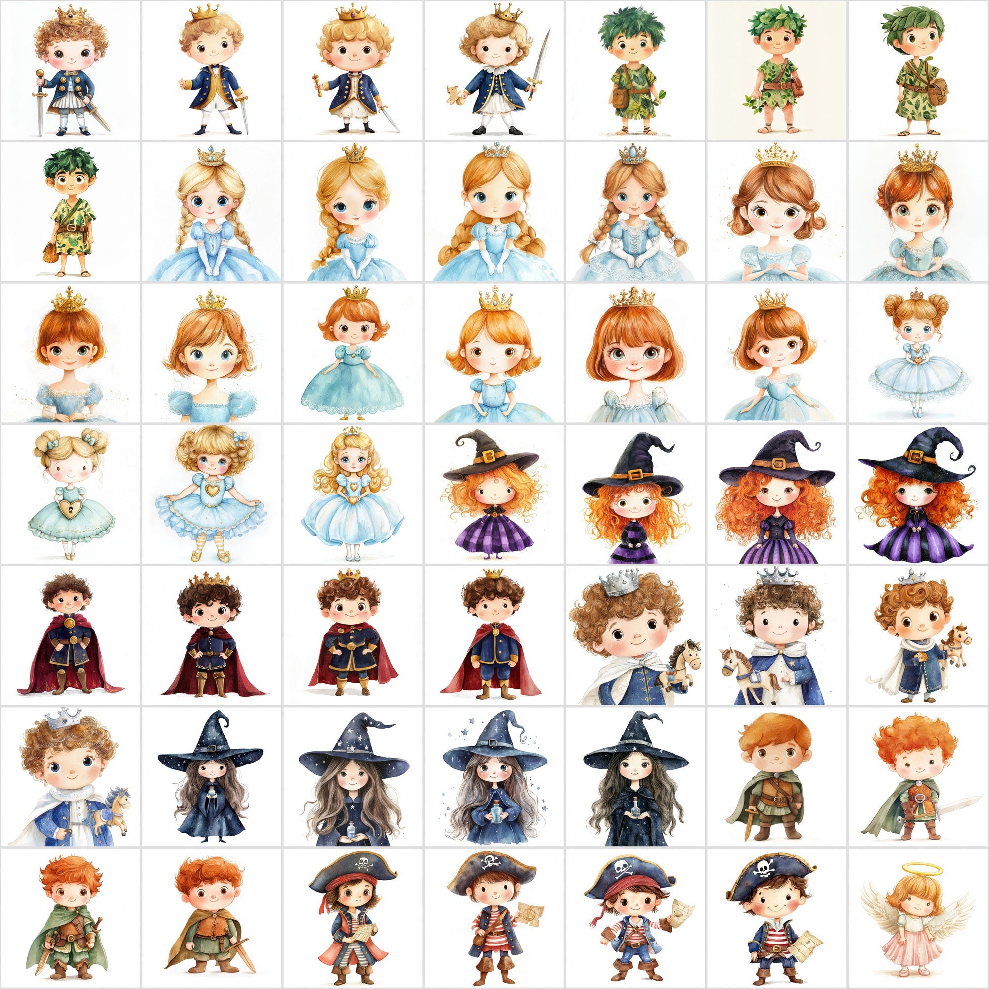 450 Enchanting Princess & Prince Illustrations | Cute Fairy Tale Clipart