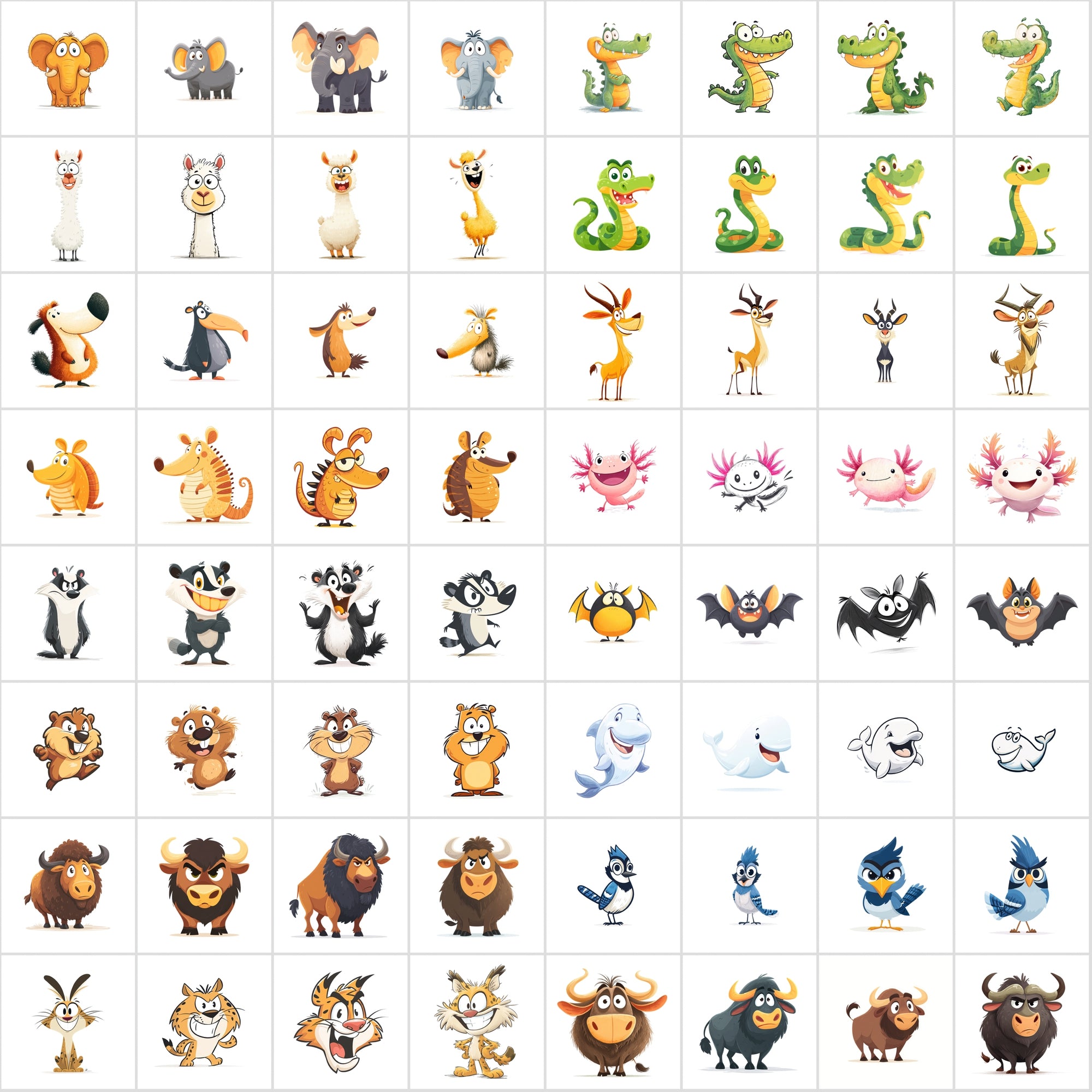 596 Animal Clipart Bundle | High Resolution Wildlife Images