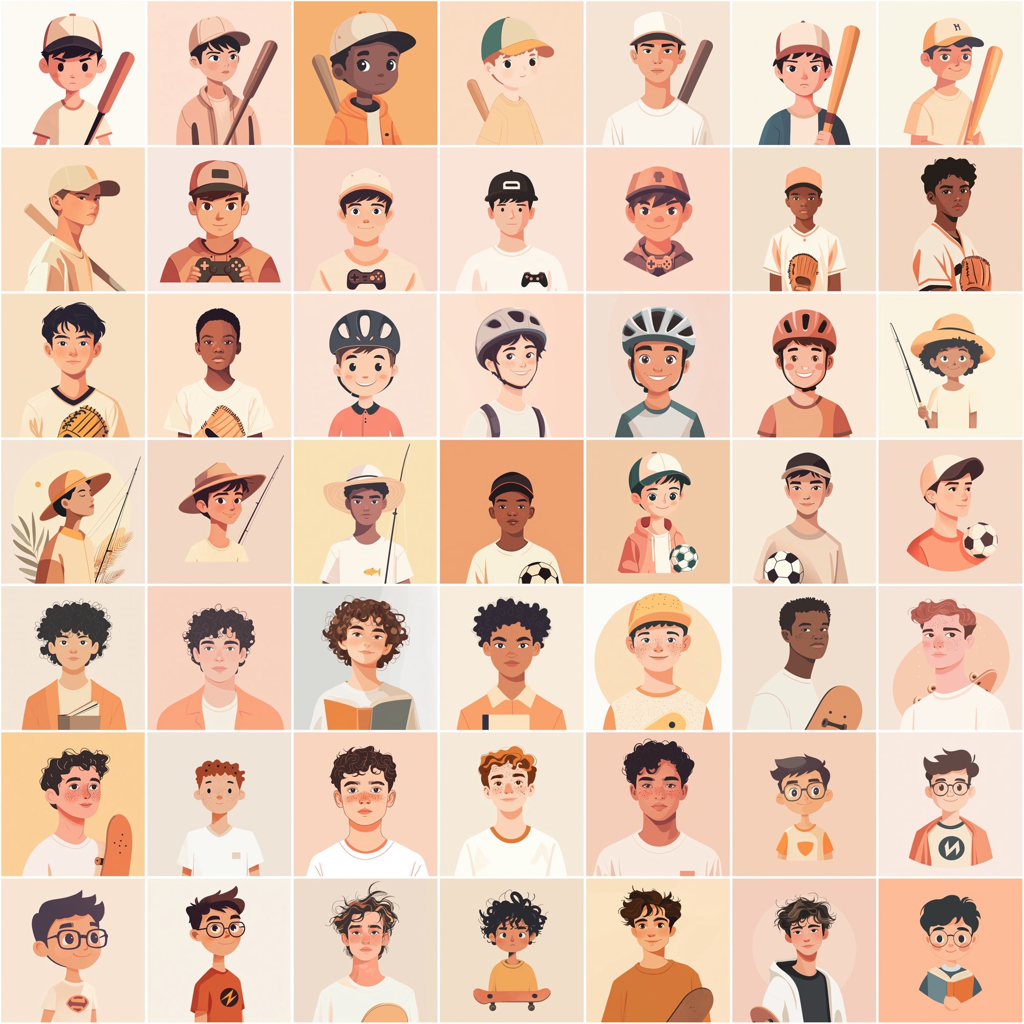550 Flat Avatars | Diverse People Illustrations