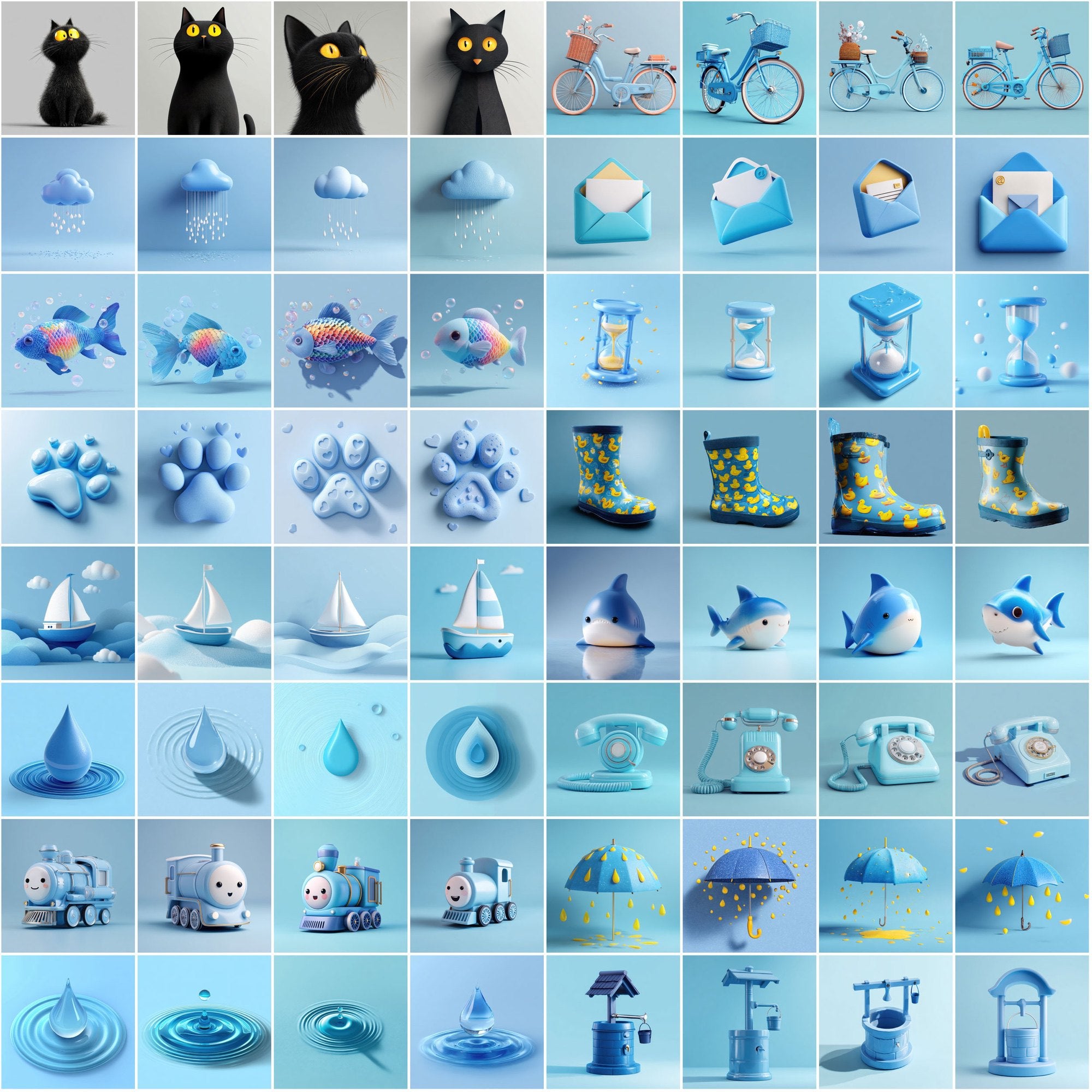 595 Cute 3D Clipart Images – High-Res JPGs with Commercial License