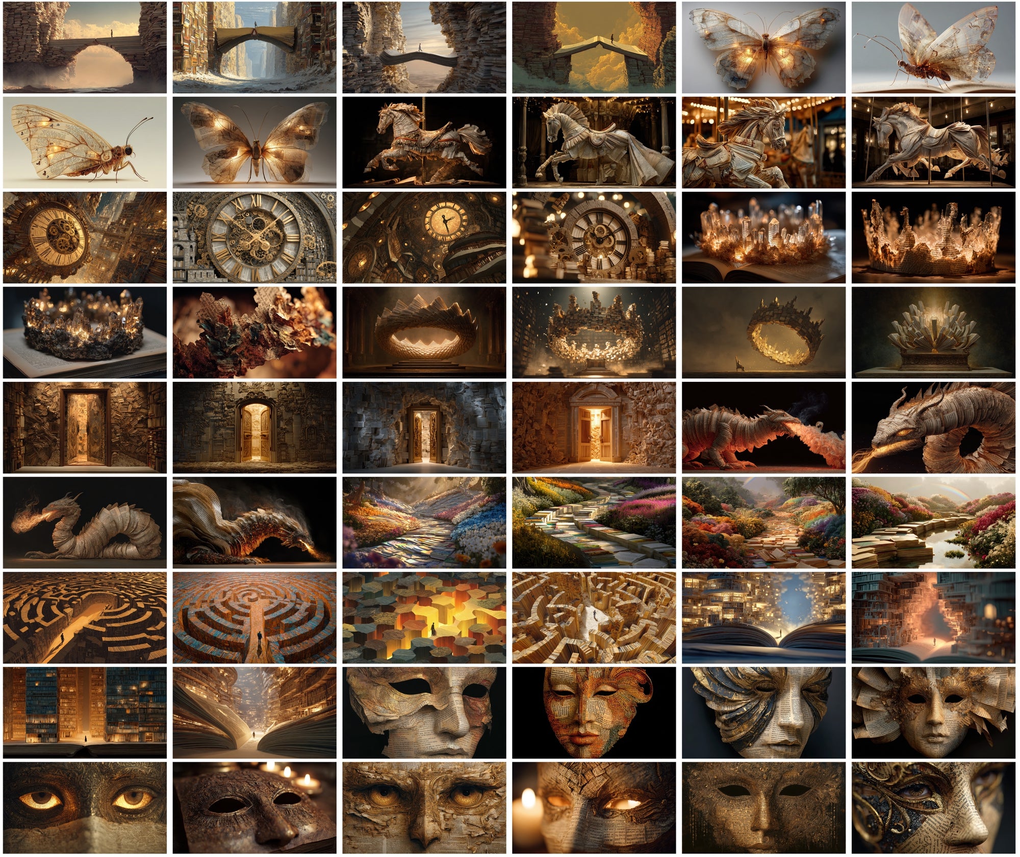 610 Surreal Book-Themed Art Images | Magical Realism Digital Backgrounds