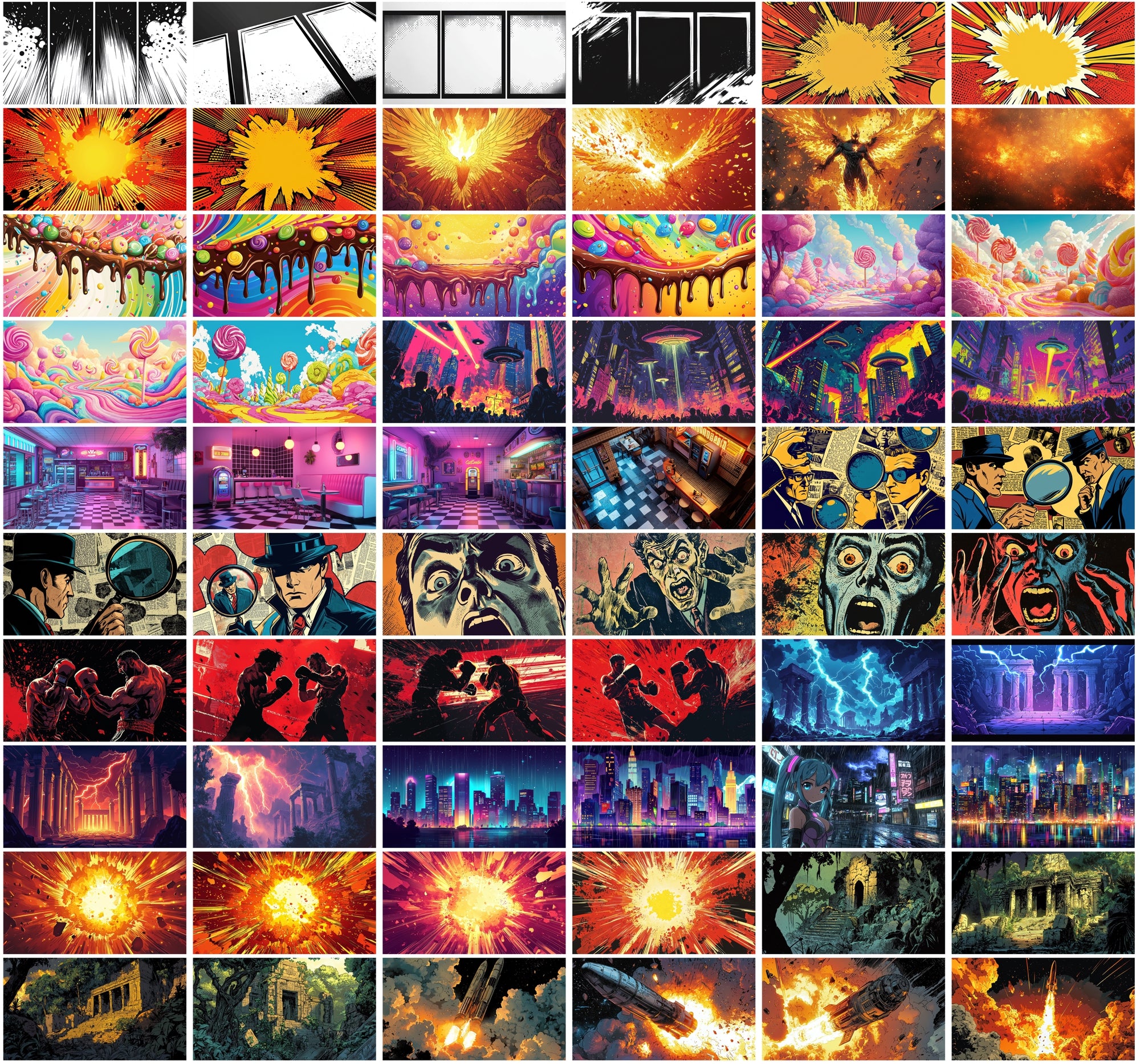 530 Comic Book Backgrounds Bundle