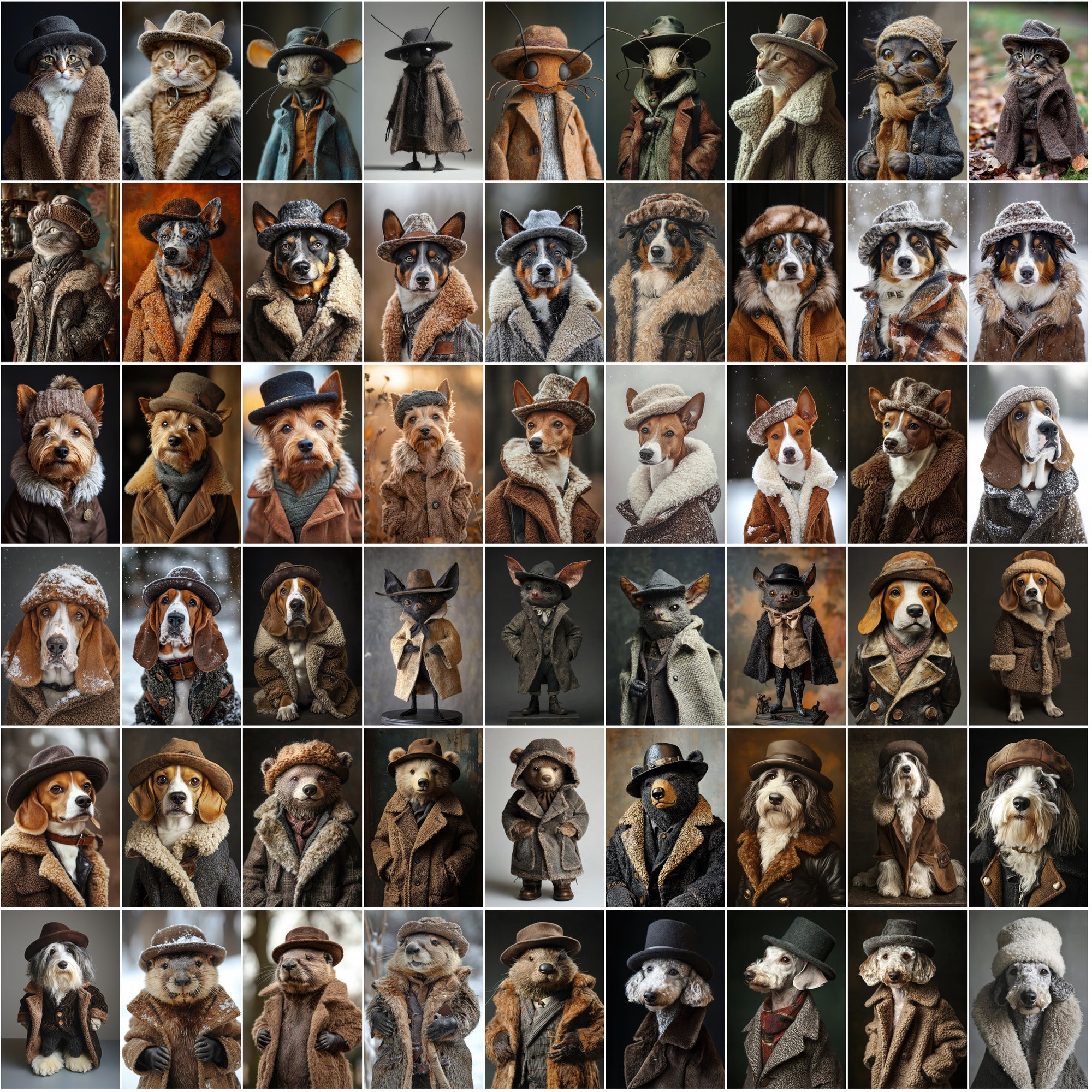 1050 Animal Images with Sheepskin Jackets - Dogs, Cats & More