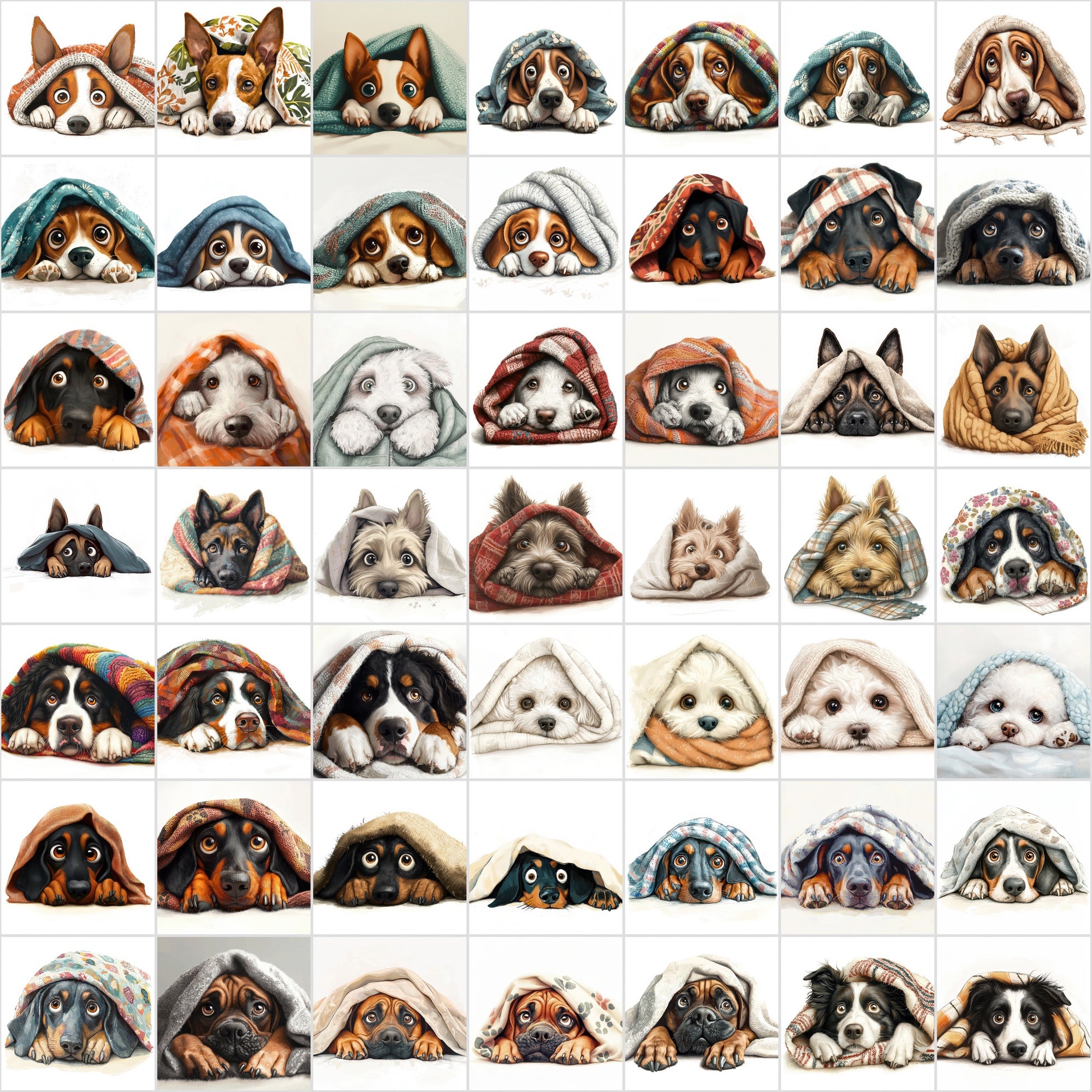 570 Dog Images Hiding Under Blankets