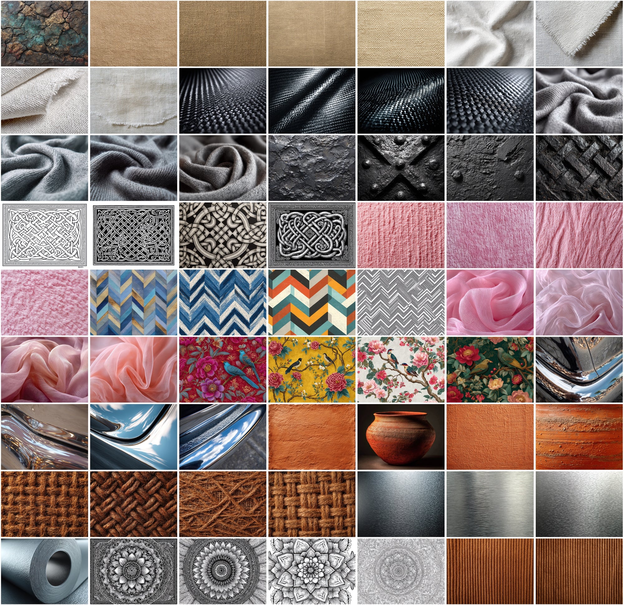 1120 Ultra High-Resolution Textures Mega Bundle – 2-in-1 Collection: Natural, Fabric, Leather, Animal, and Material Patterns