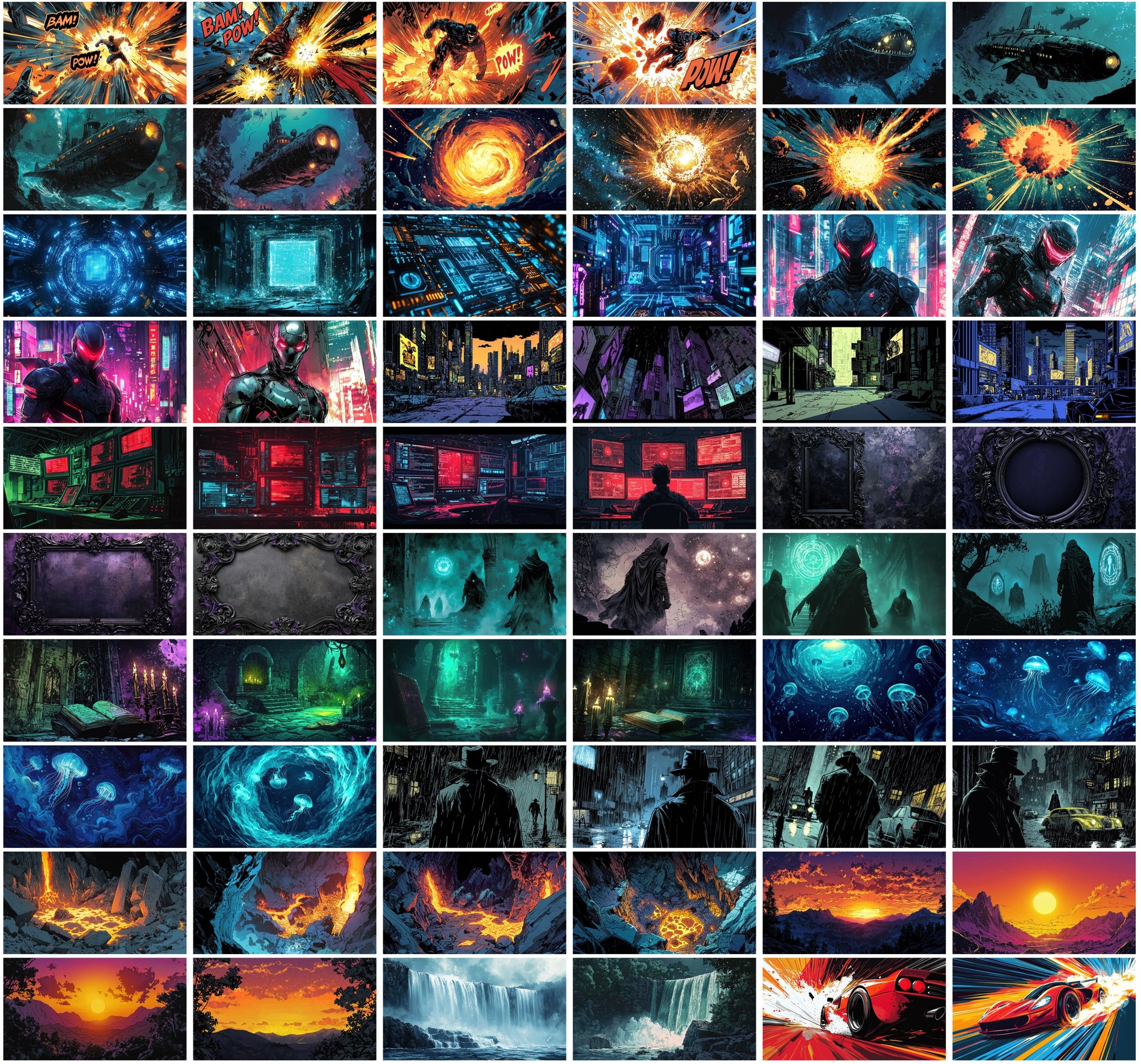 530 Comic Book Backgrounds Bundle