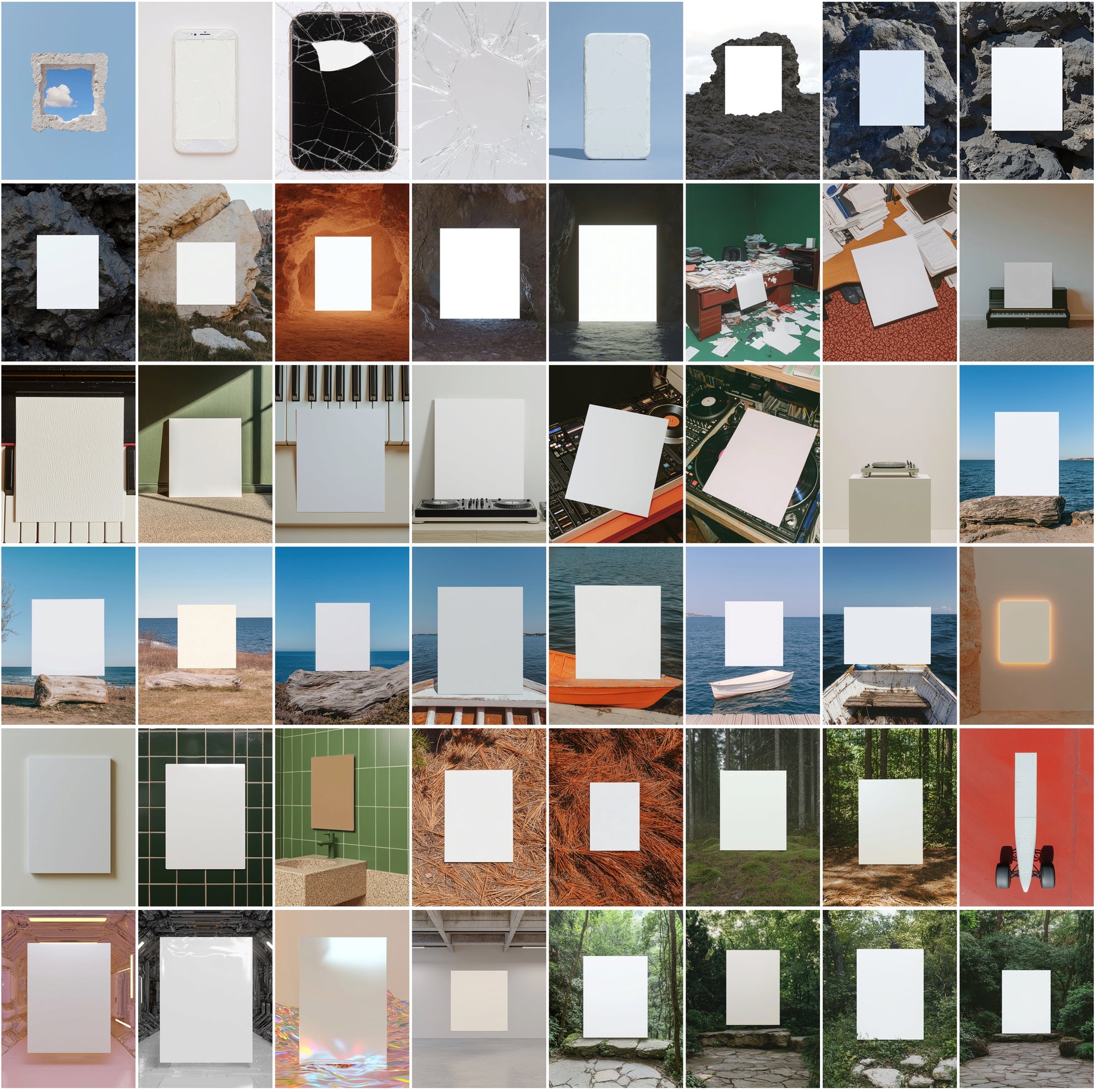 350 Creative Blank Scene Templates for Text & Design