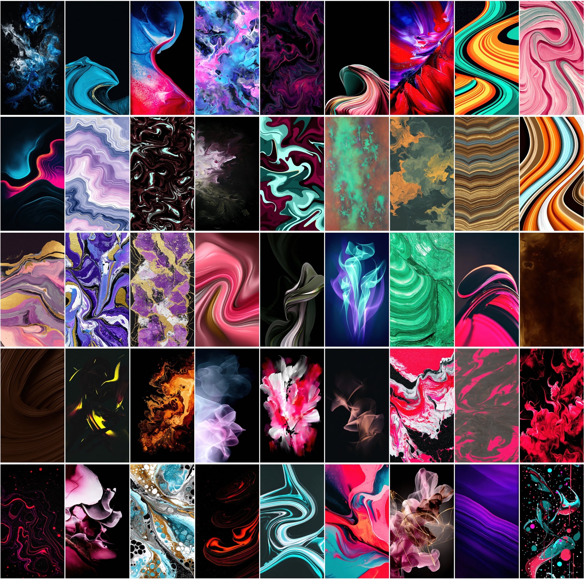 550 Abstract Dark Liquid Paint Backgrounds Bundle | Swirling Fluid Art