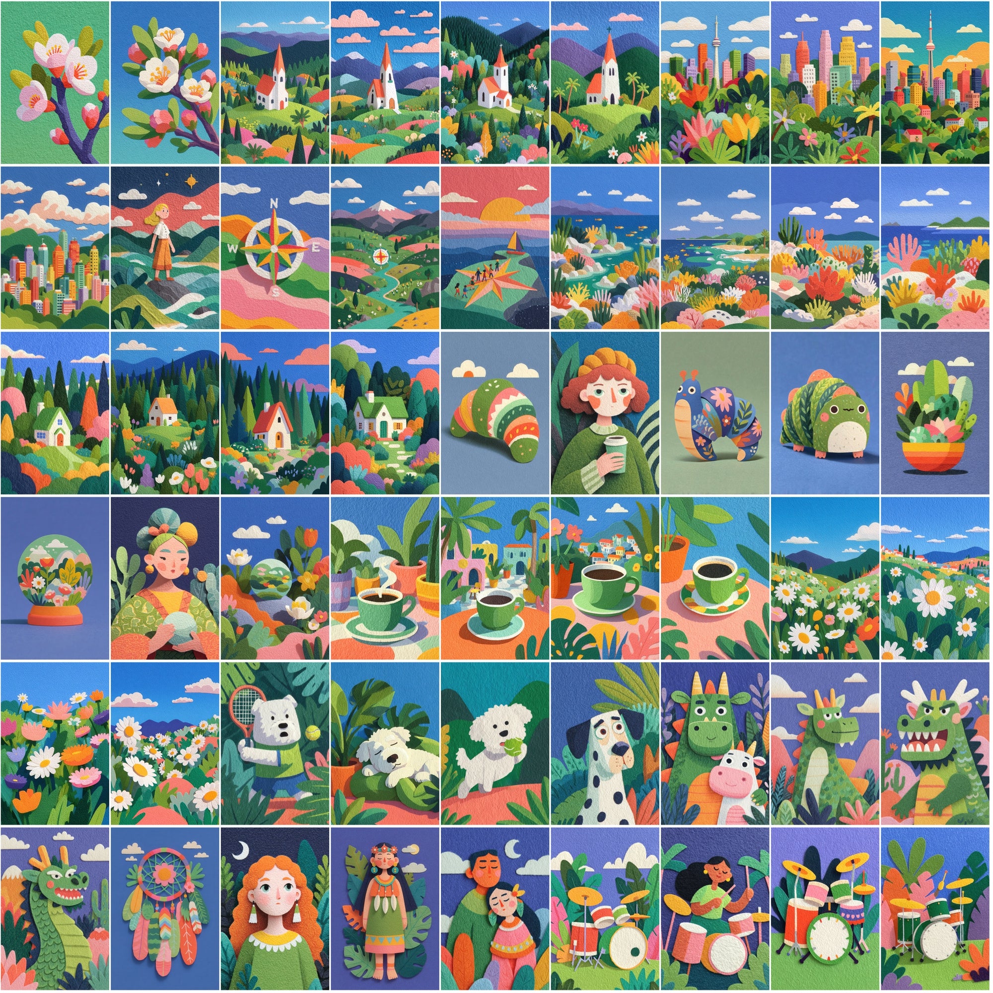 640 Paper Cut Illustrations | High-Resolution JPG Clipart with Commercial License