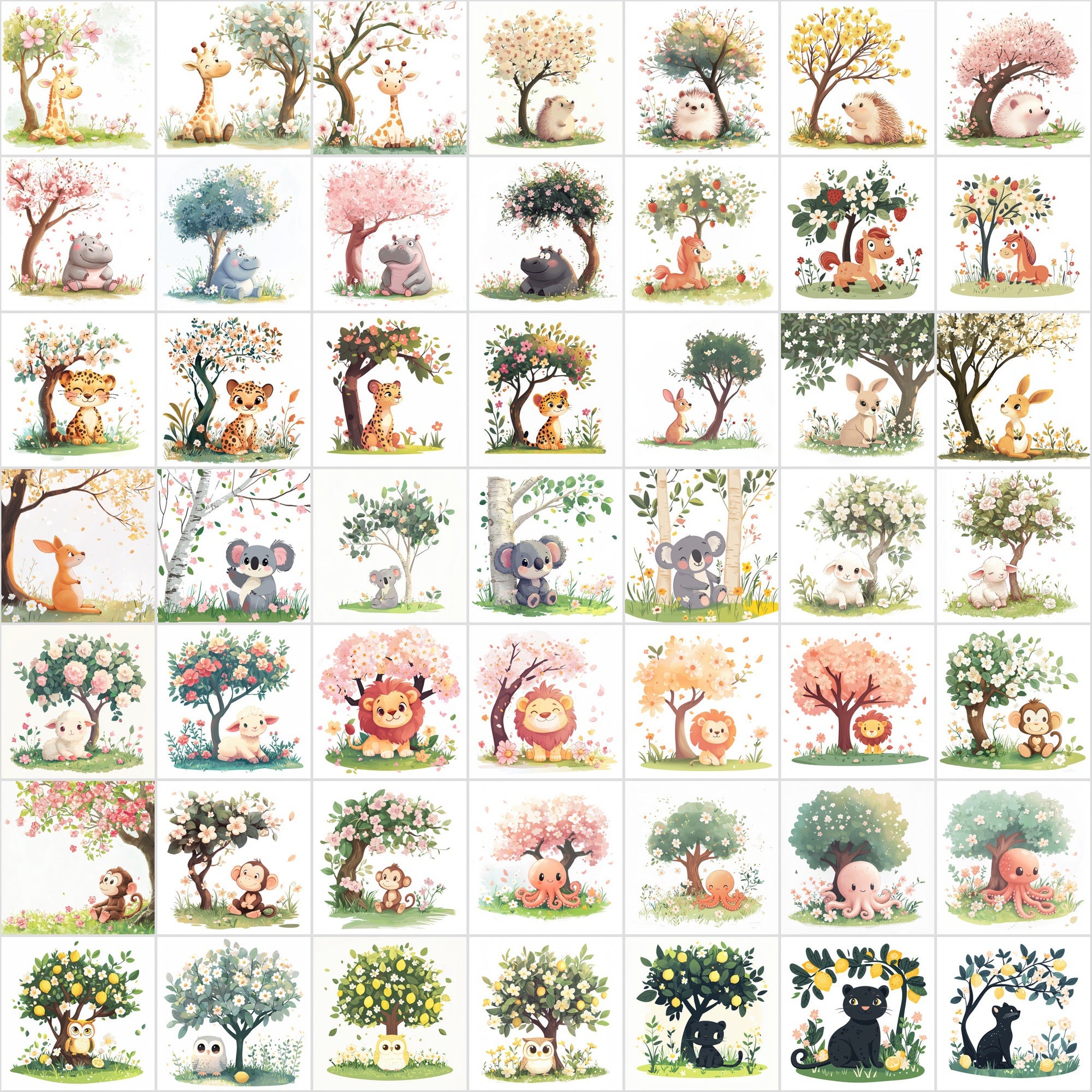 580 Spring Animal & Fairy Tale Illustrations – Cute Cartoon Clipart