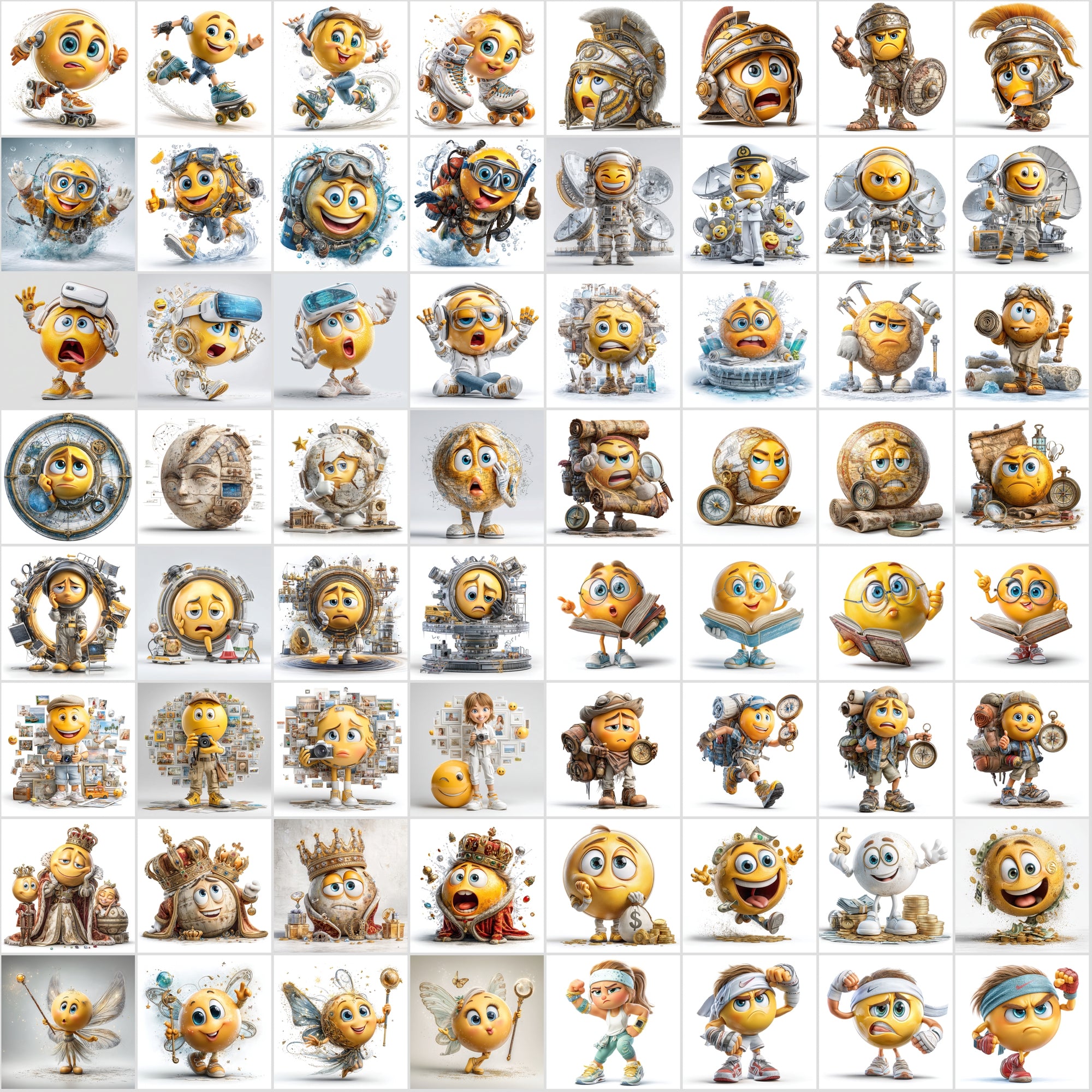 620 3D Emoji Clipart Bundle | High-Res JPG Images | Commercial License | Digital Download Graphics