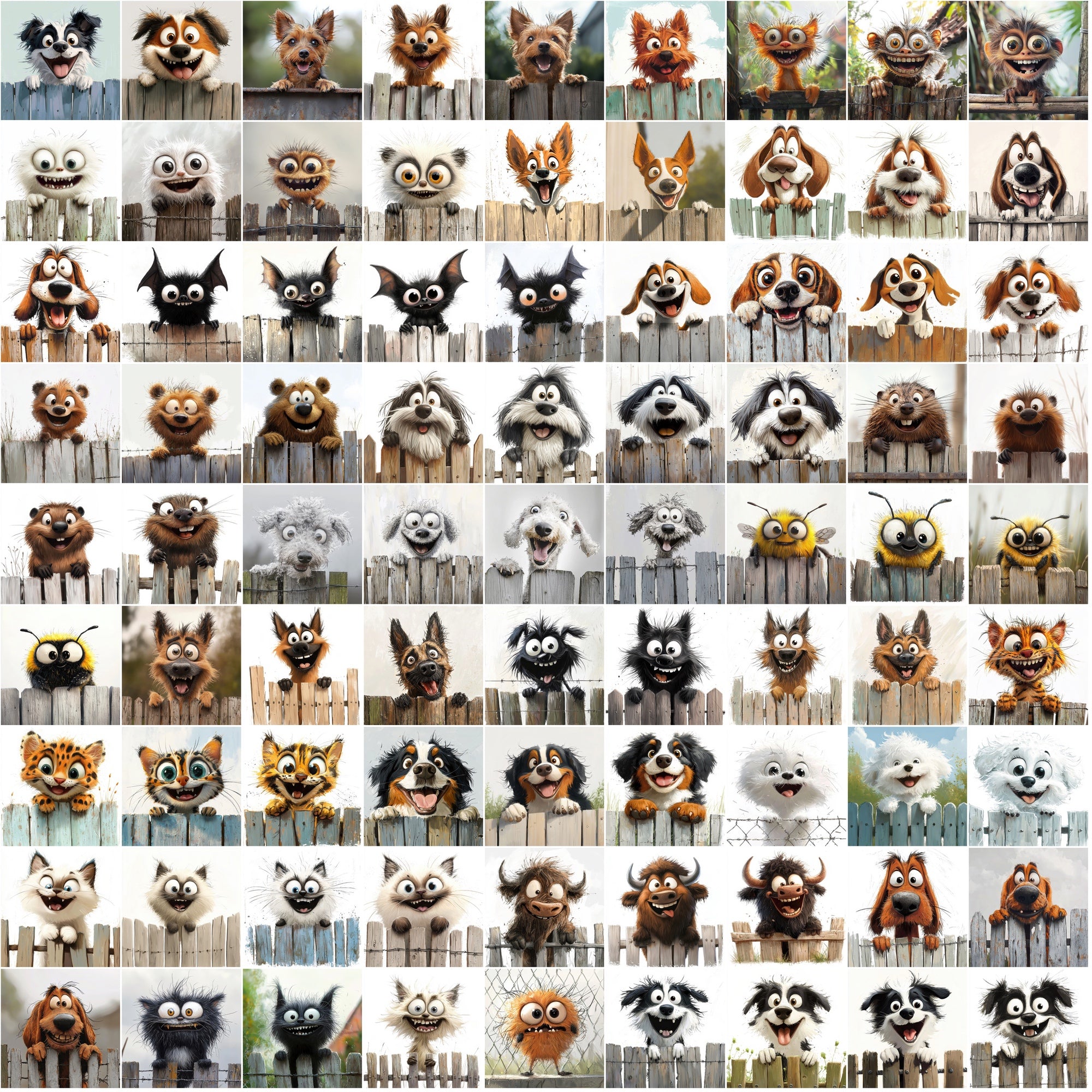 1130 Funny Animals Over the Fence
