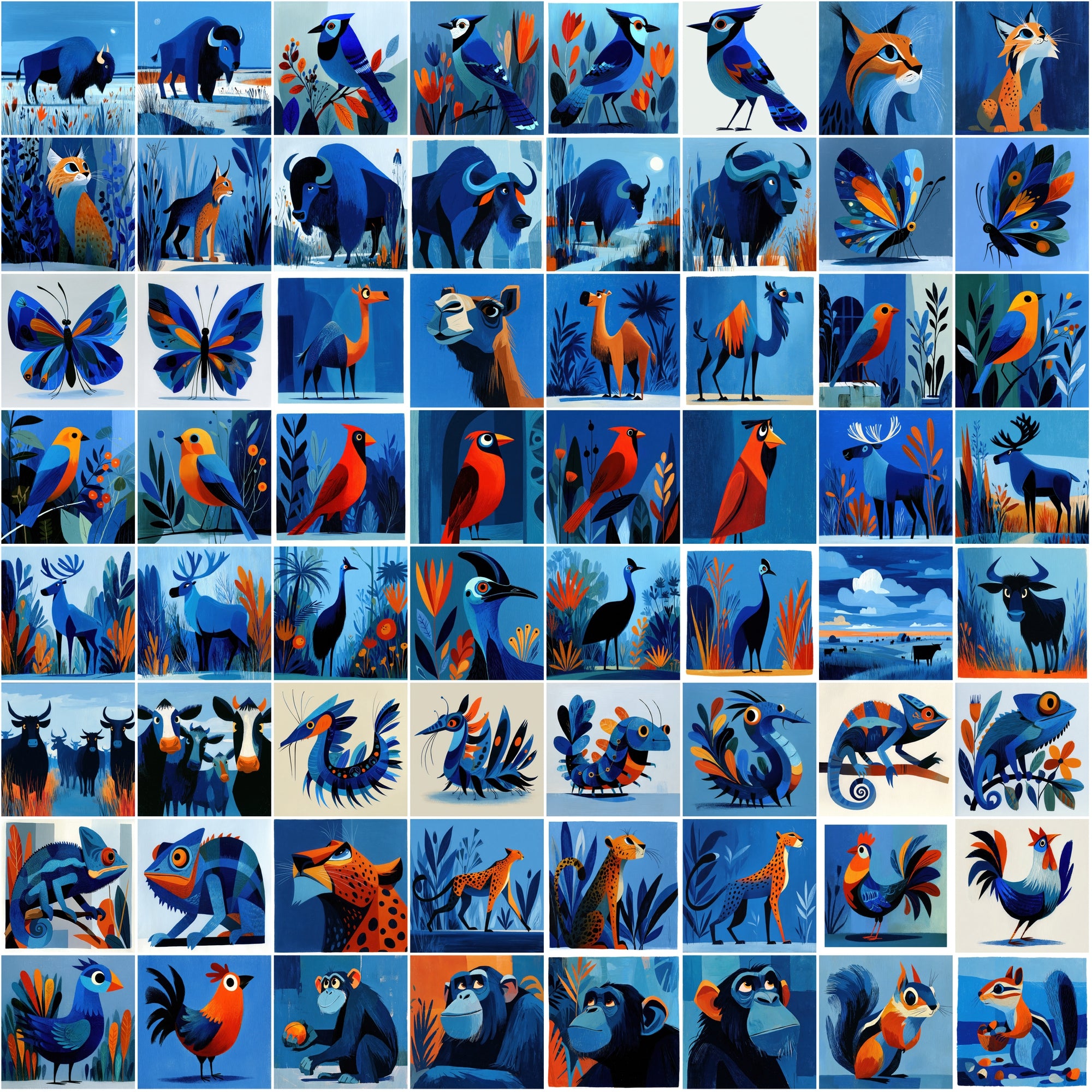 630 Stylized Geometric Animal Illustrations
