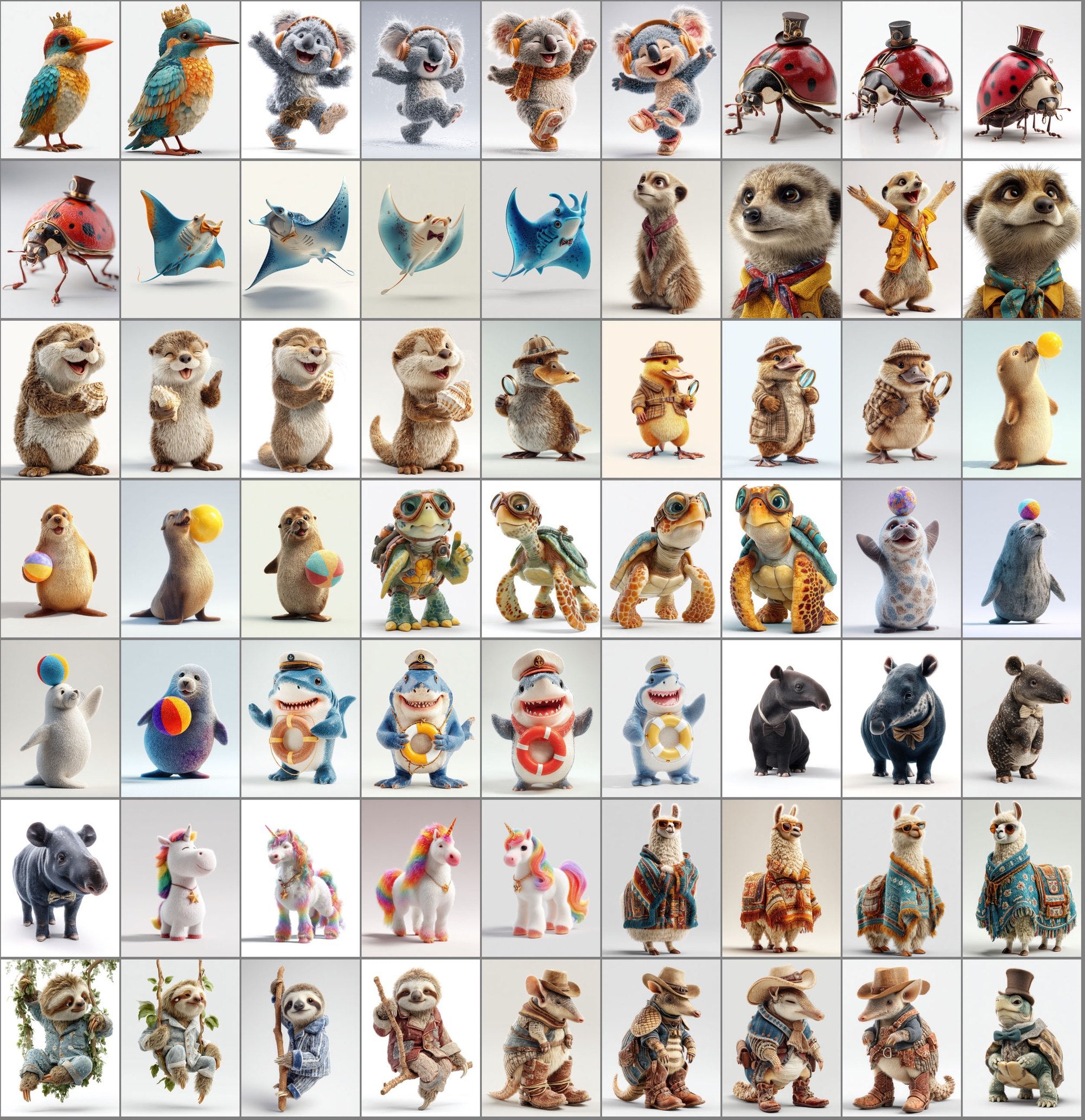 520 Cute Animal Character Images