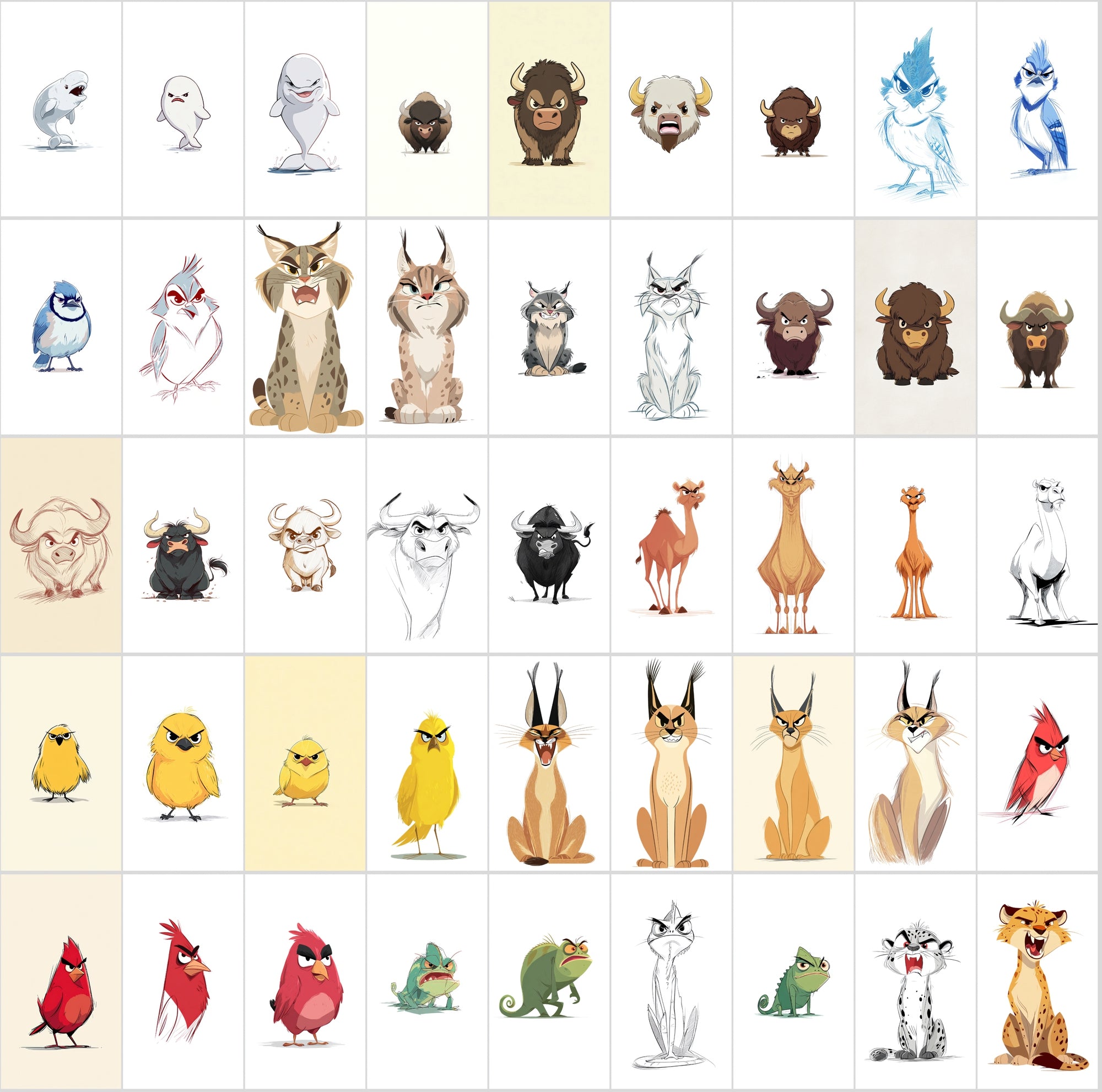 560 Angry Animal Cartoon Clipart Bundle – High-Resolution JPGs with Commercial Use
