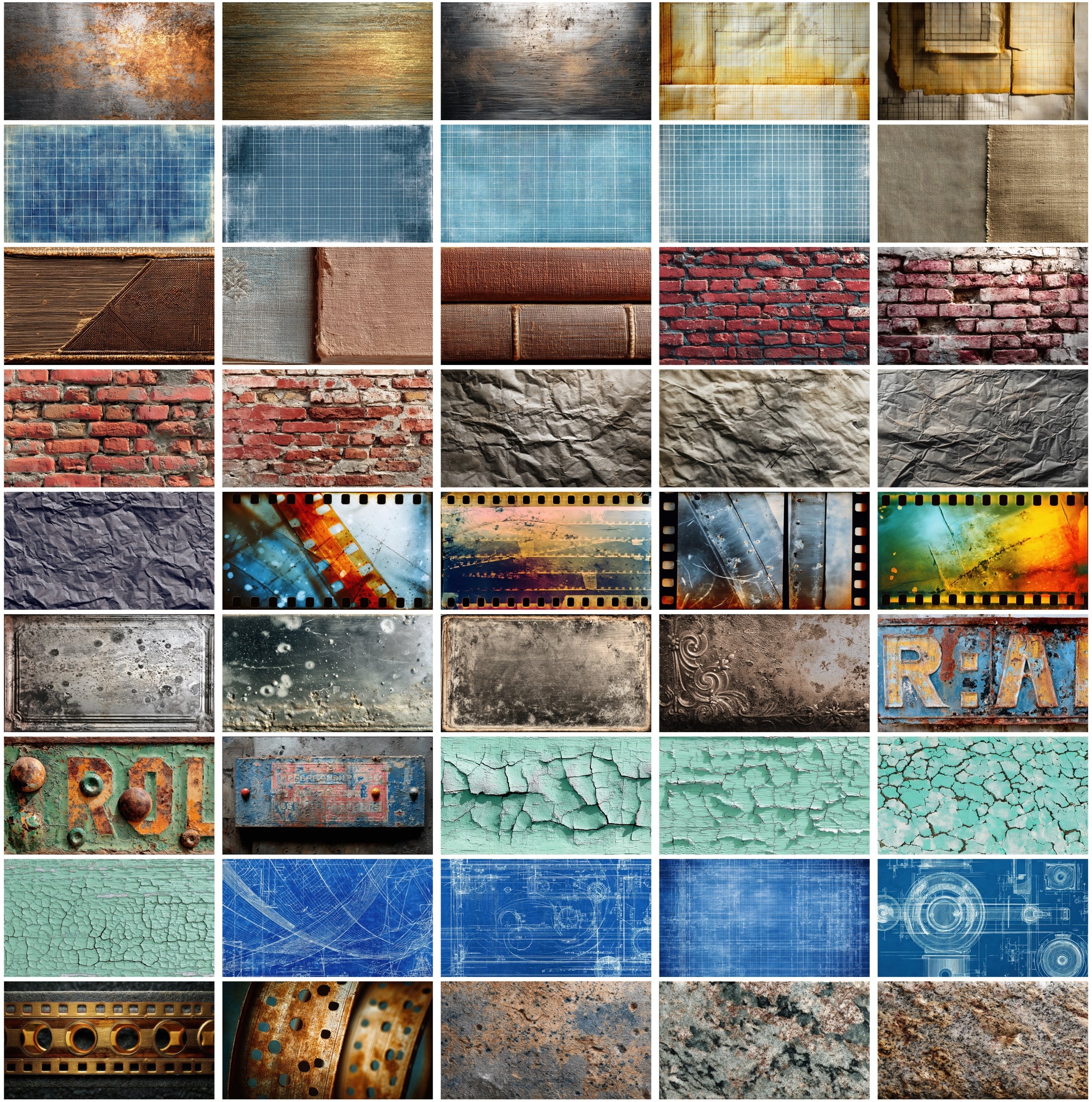 450 Vintage Texture Backgrounds Bundle - High Resolution 6552×3672px - Commercial License - Retro Paper, Fabric, Wood & More
