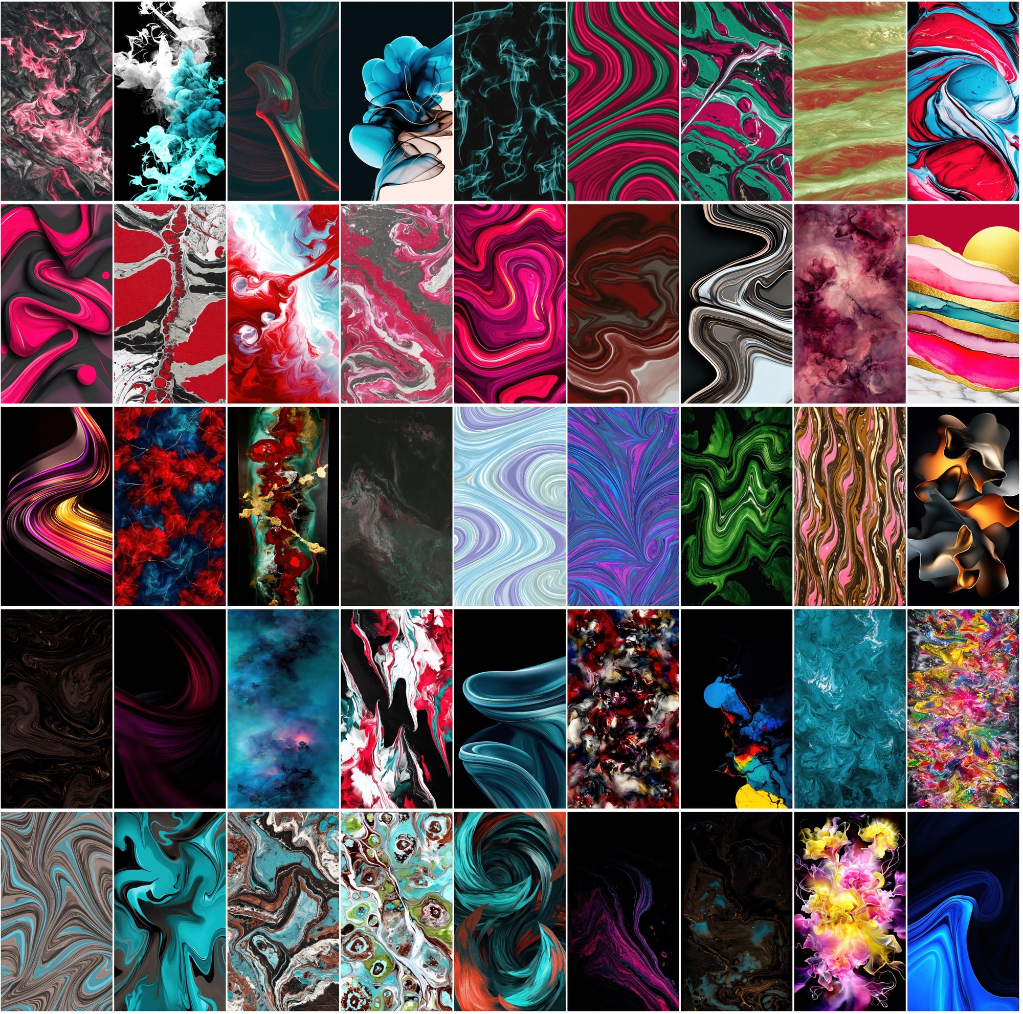 550 Abstract Dark Liquid Paint Backgrounds Bundle | Swirling Fluid Art