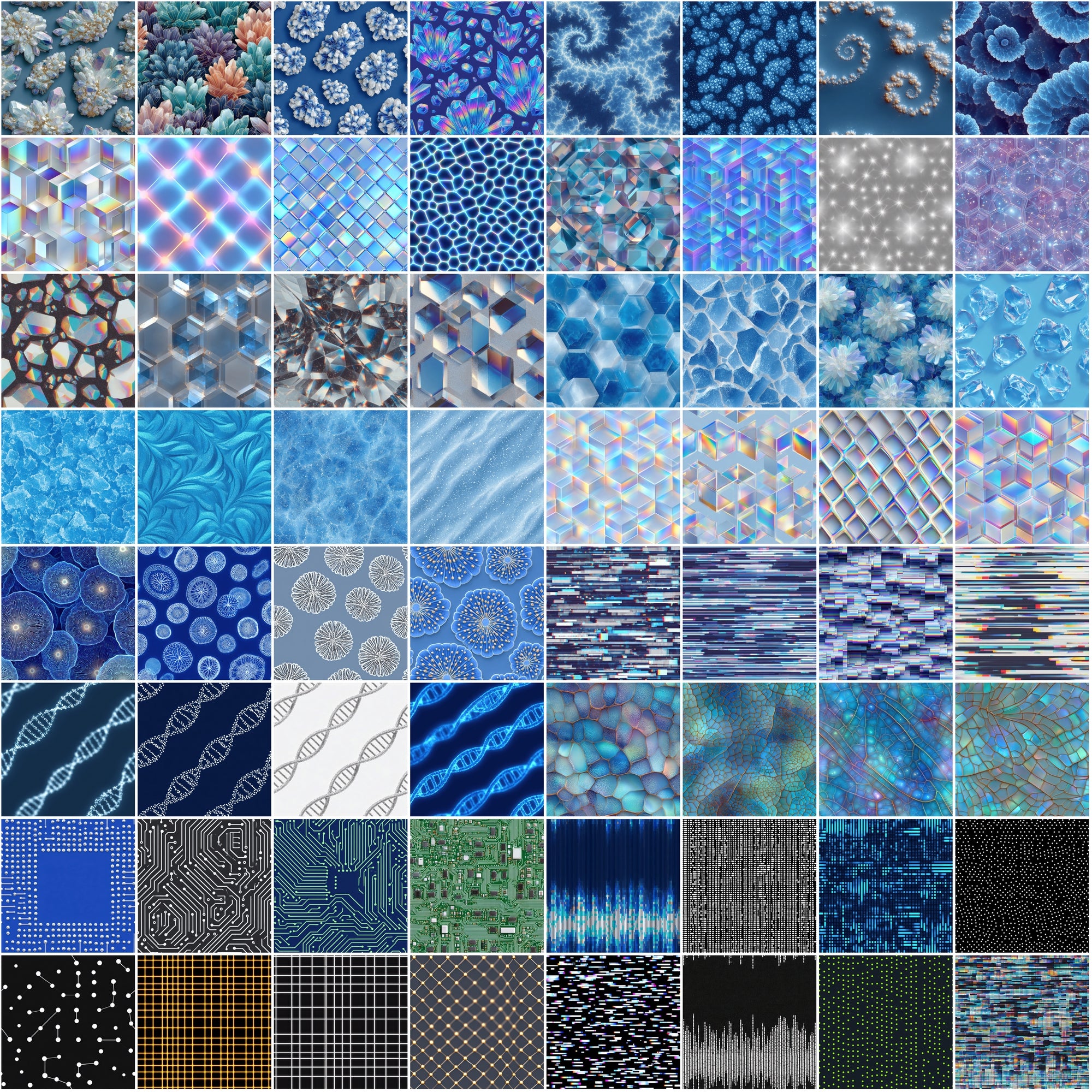 619 Futuristic Seamless Patterns – JPG & PAT Files for Photoshop