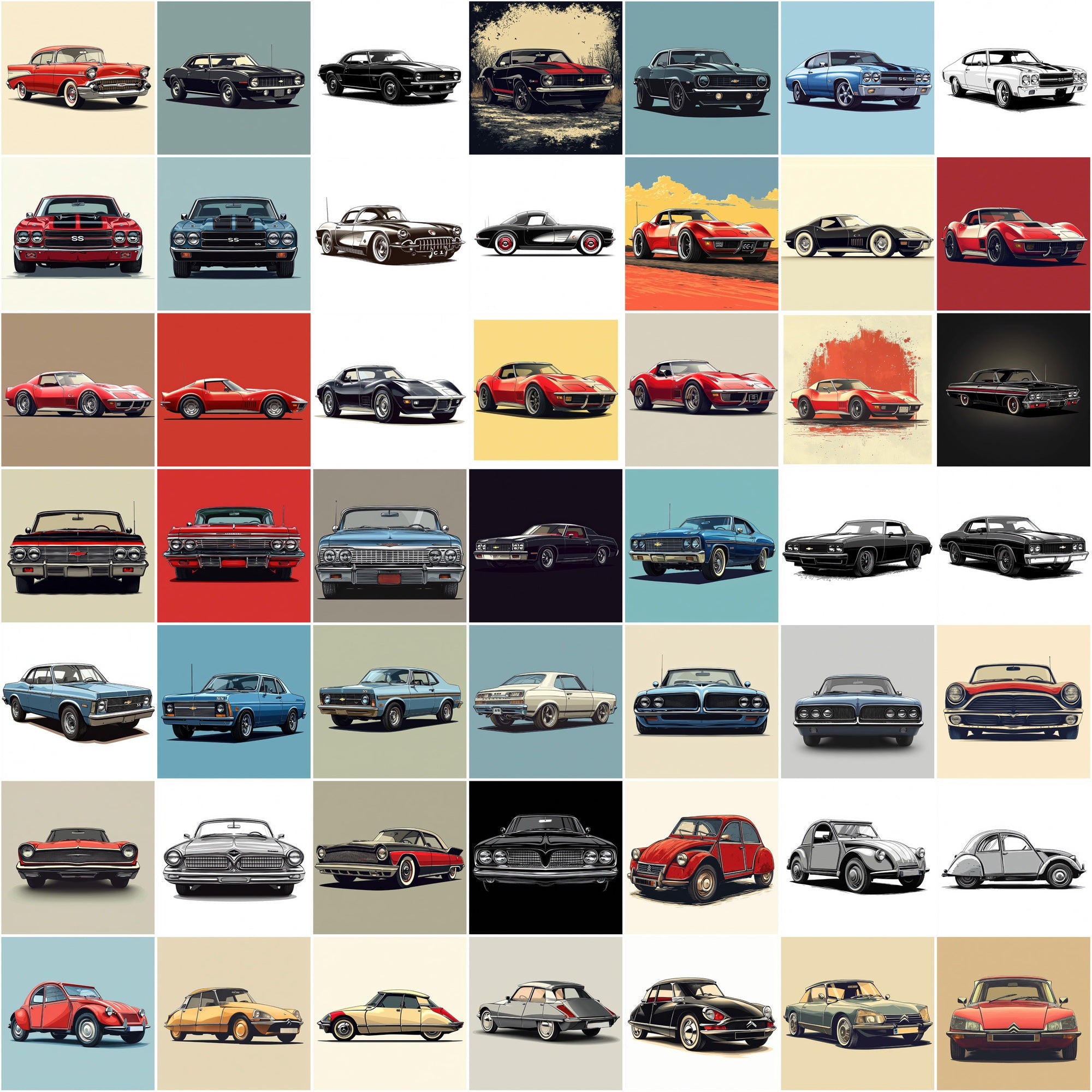 530 Classic Car Illustration Images β High-Res Retro Style JPGs with Commercial License