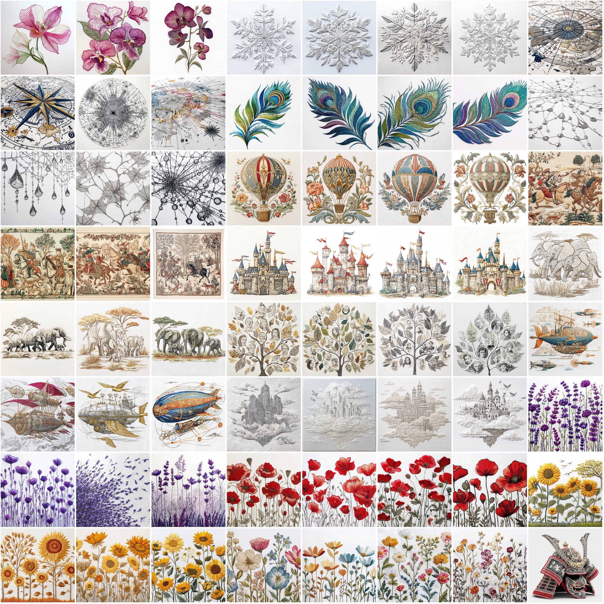 550 High-Resolution Embroidery Design Images | 3D Effect Collection