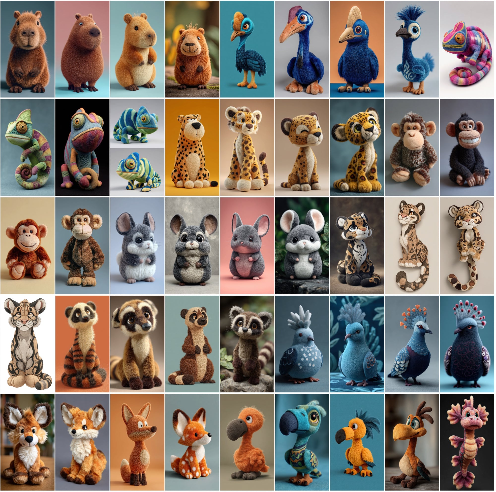 599 Adorable Animal Plush Toy Images – Cute Cartoon Wildlife
