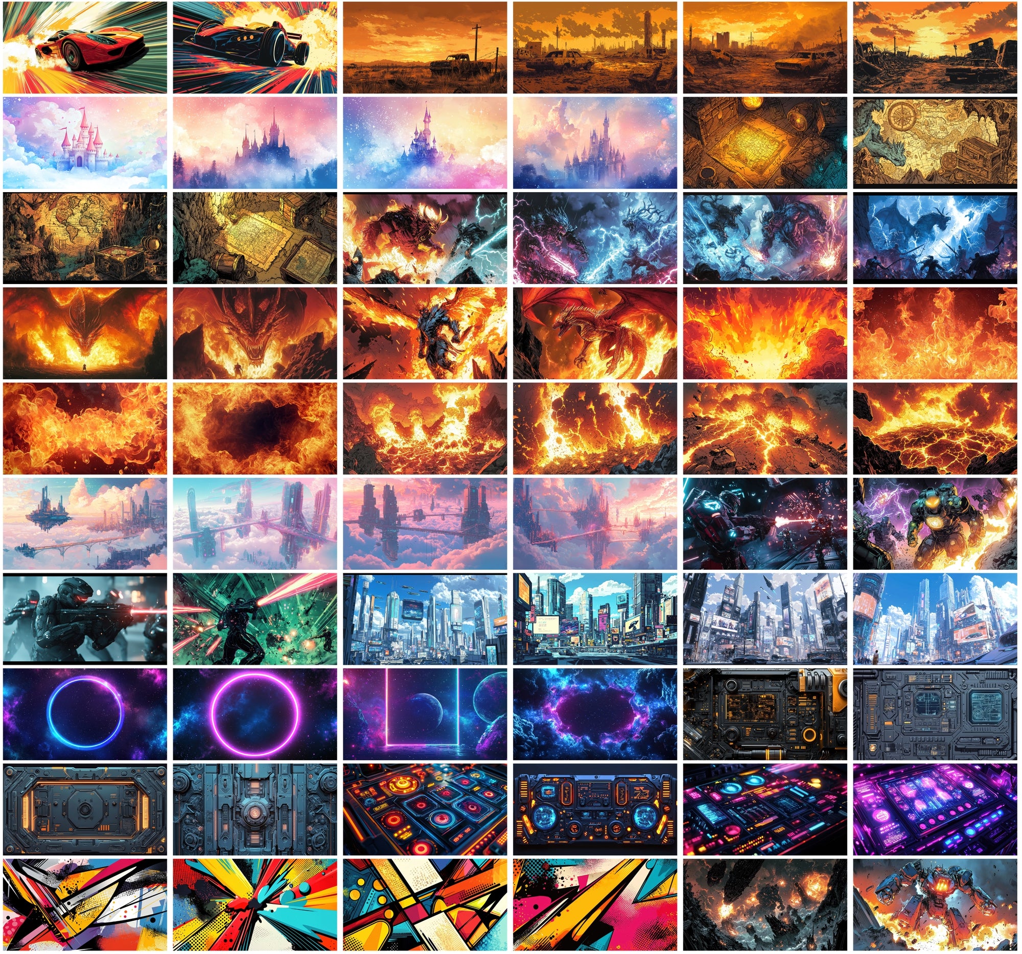 530 Comic Book Backgrounds Bundle