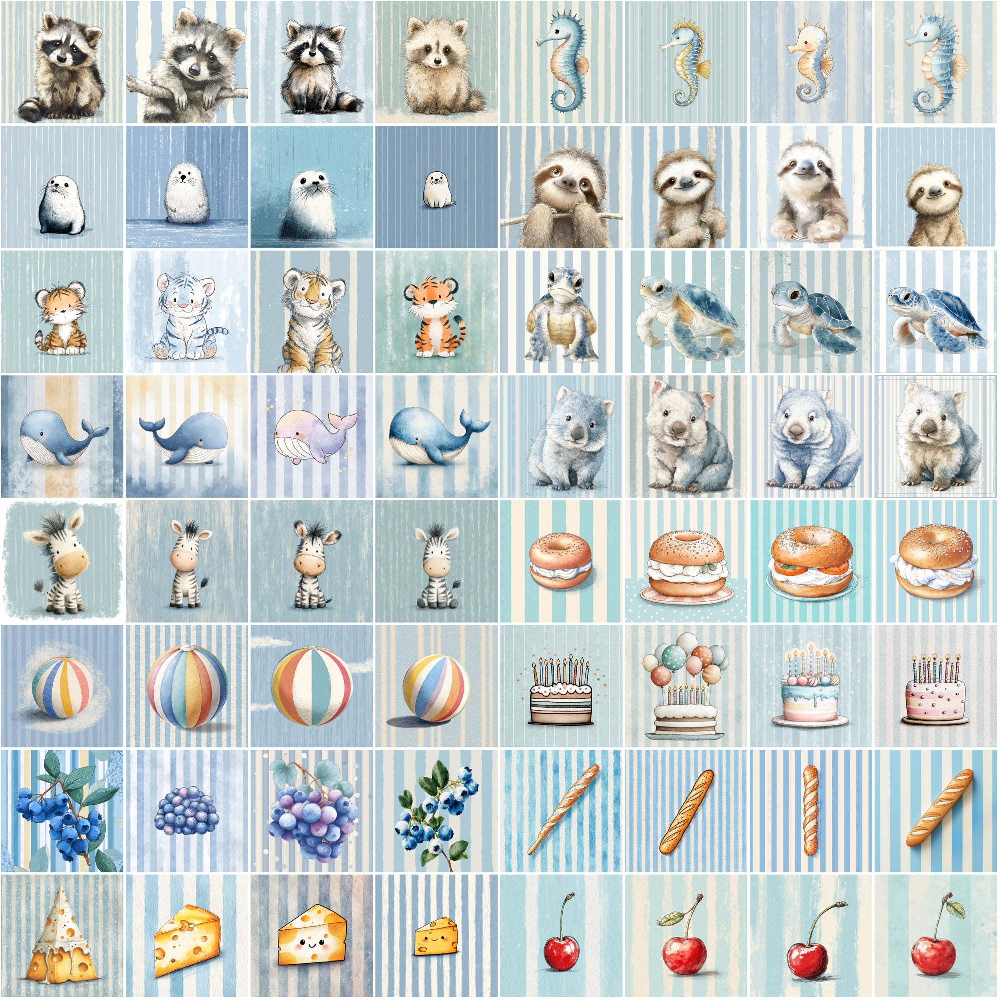 652 Whimsical Pastel Clipart Illustrations – Soft Children’s Book Style, Commercial Use JPGs