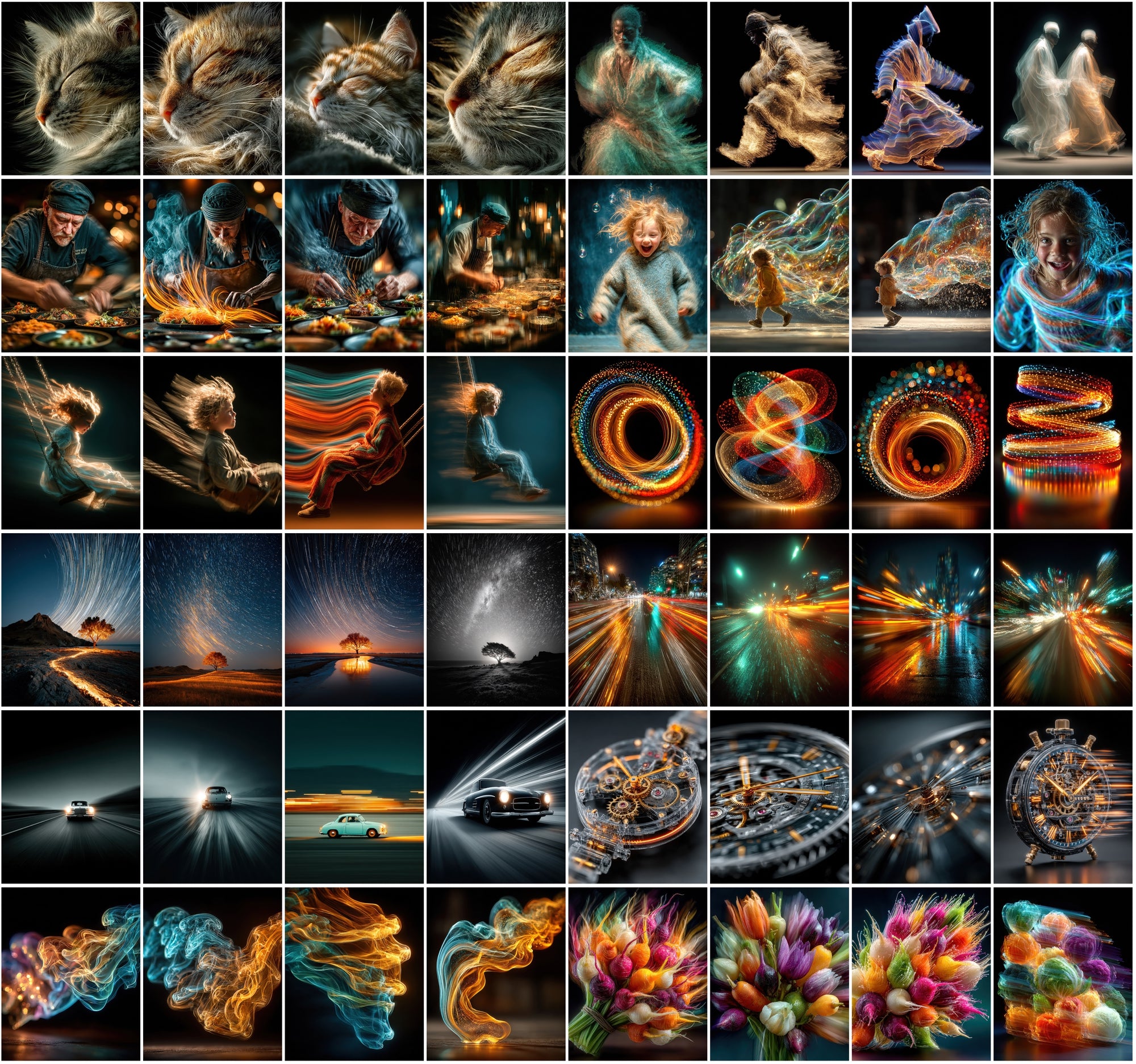 520 Light Trail Images – High-Speed Motion Blur Photography with Black Background