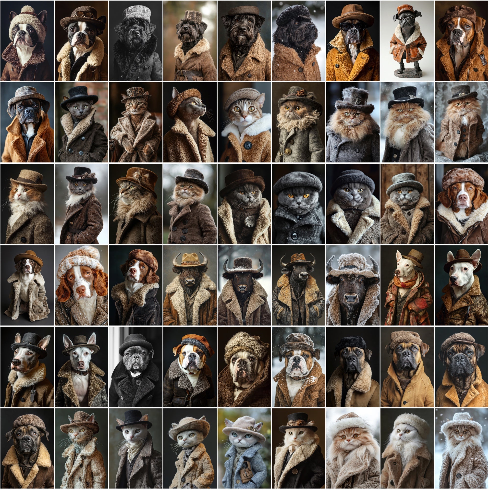 1050 Animal Images with Sheepskin Jackets - Dogs, Cats & More