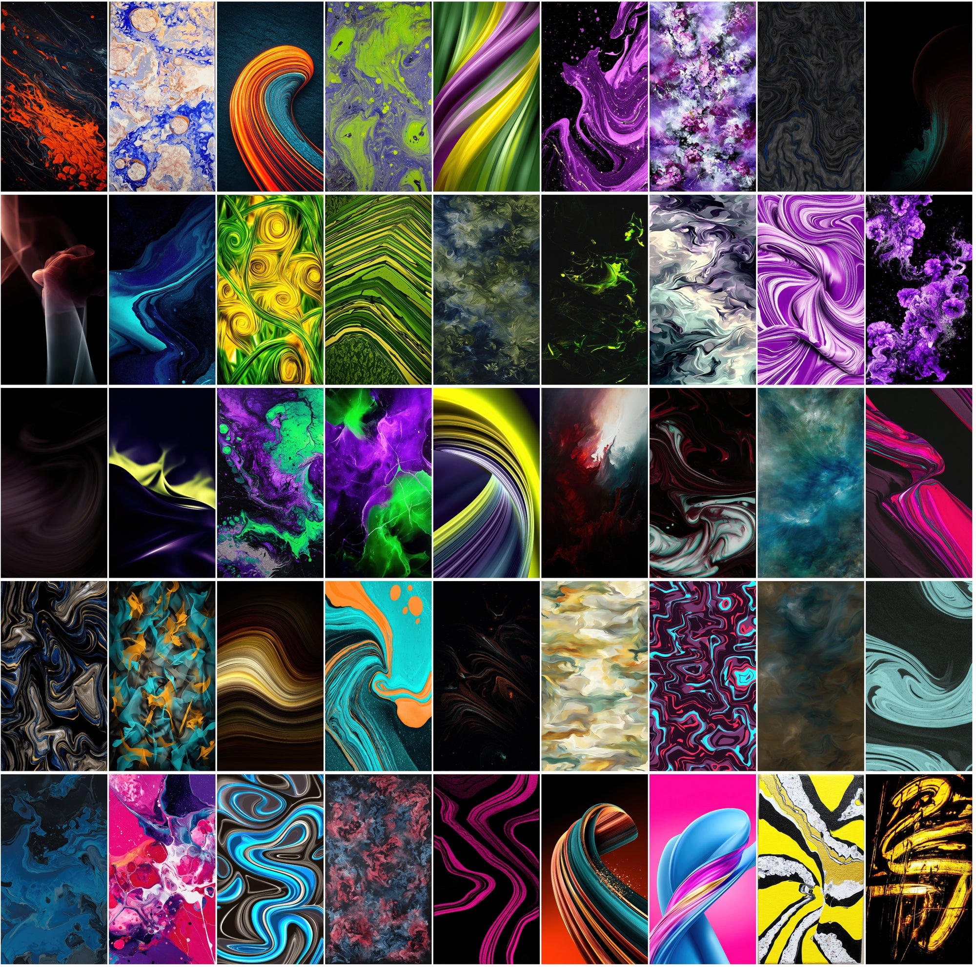 550 Abstract Dark Liquid Paint Backgrounds Bundle | Swirling Fluid Art