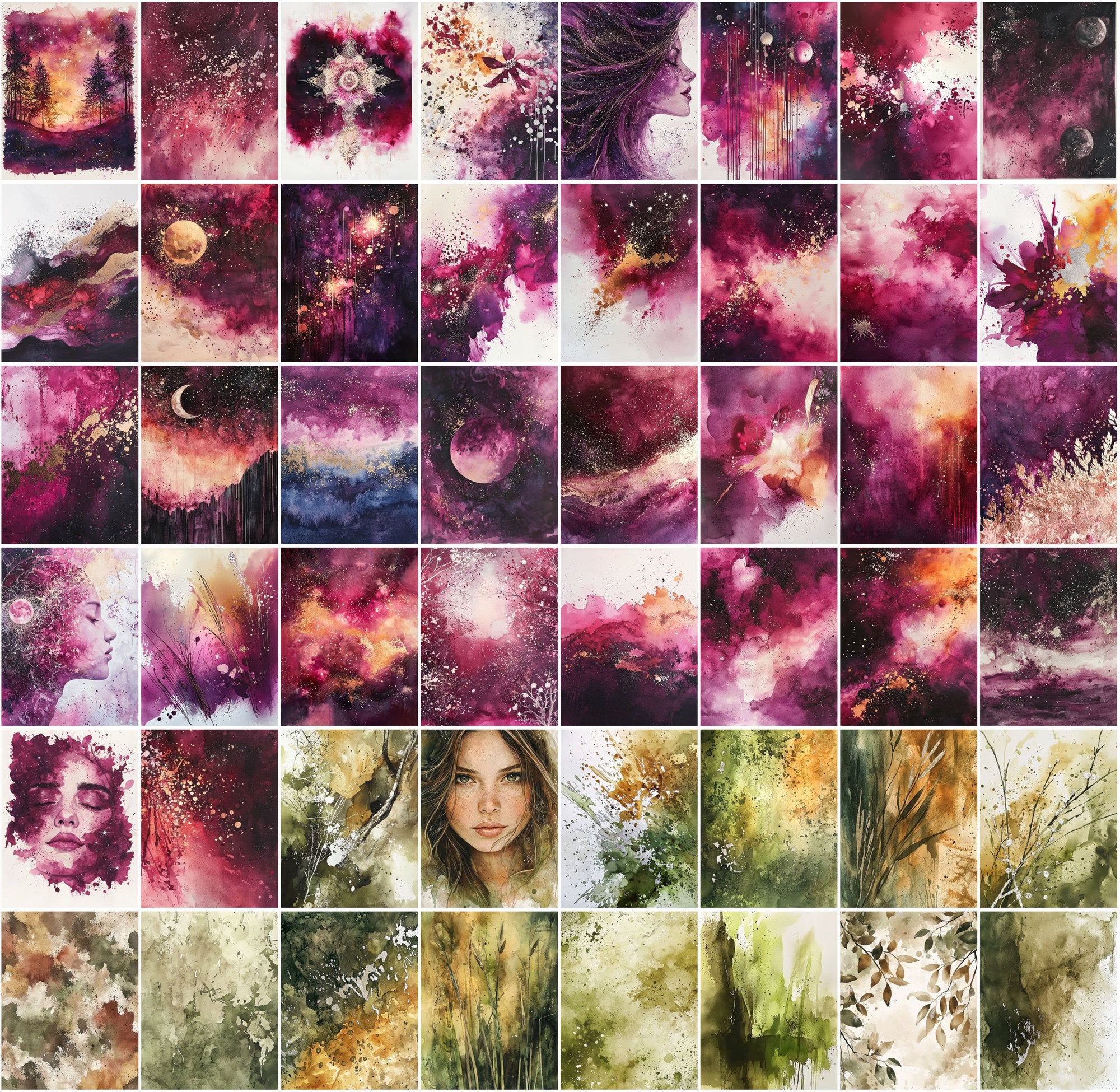 550 Watercolor Backgrounds | High-Res Abstract Splash Art JPGs with Commercial License