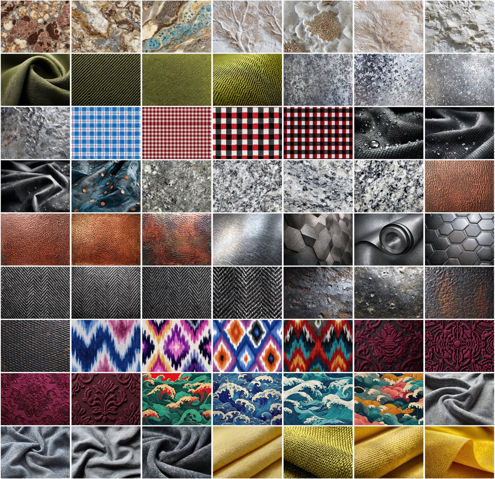 1120 Ultra High-Resolution Textures Mega Bundle – 2-in-1 Collection: Natural, Fabric, Leather, Animal, and Material Patterns