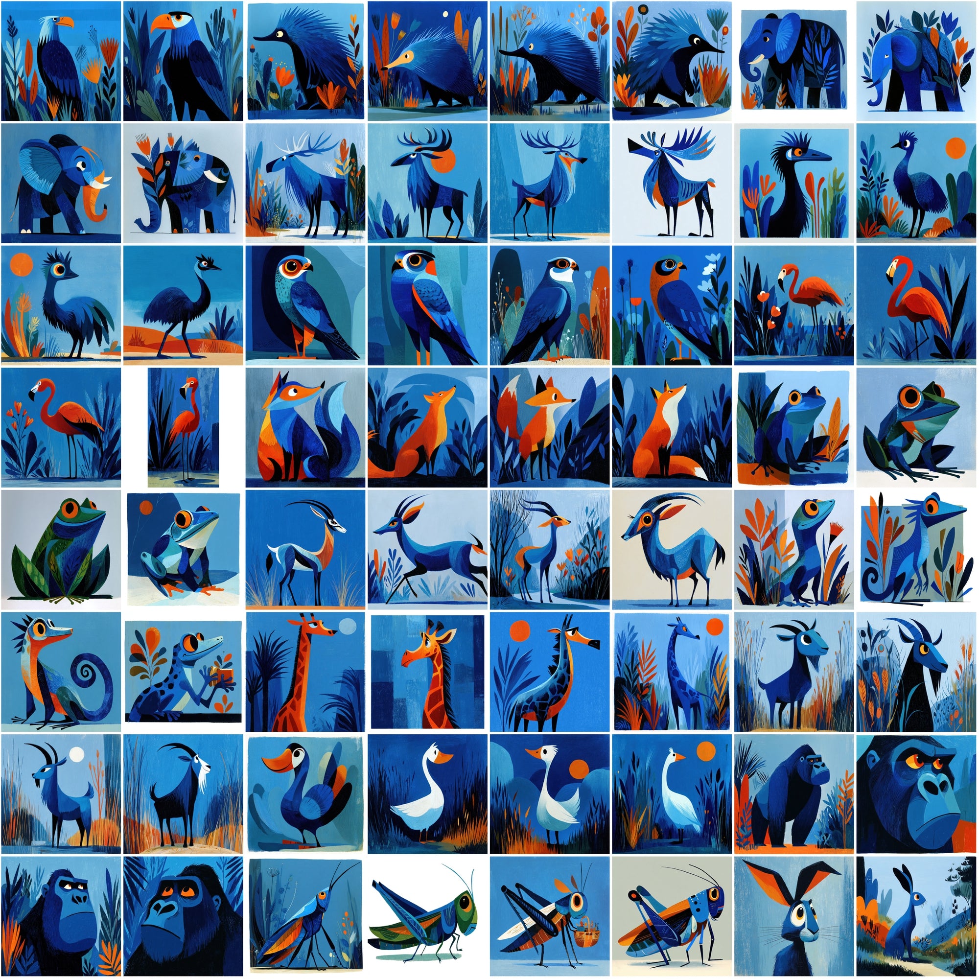 630 Stylized Geometric Animal Illustrations