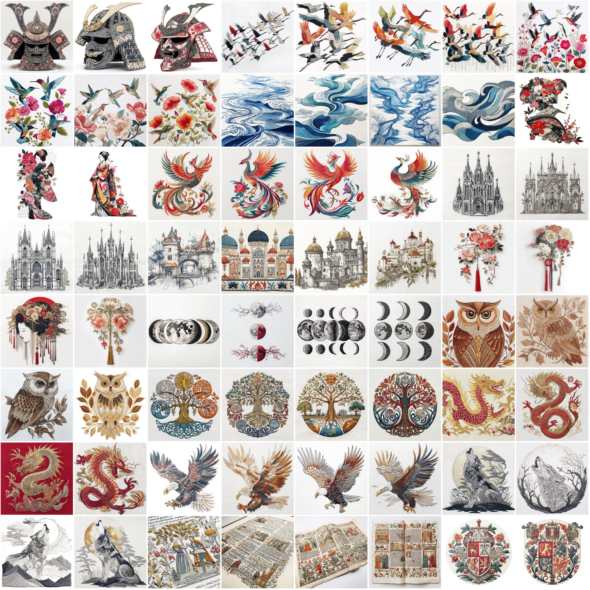 550 High-Resolution Embroidery Design Images | 3D Effect Collection