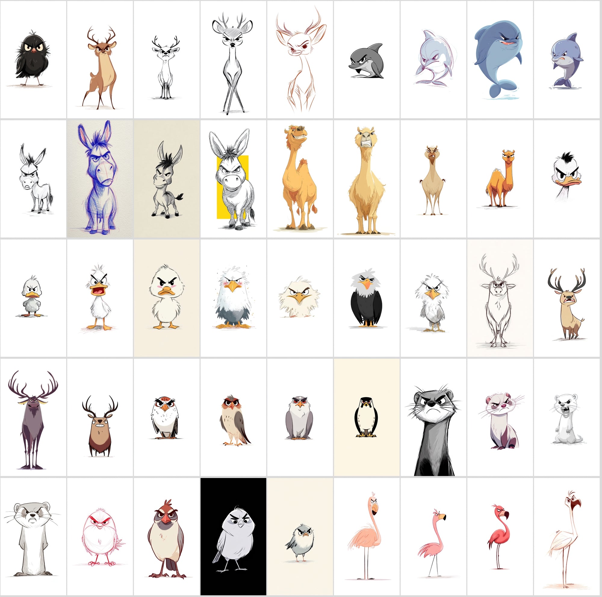 560 Angry Animal Cartoon Clipart Bundle – High-Resolution JPGs with Commercial Use