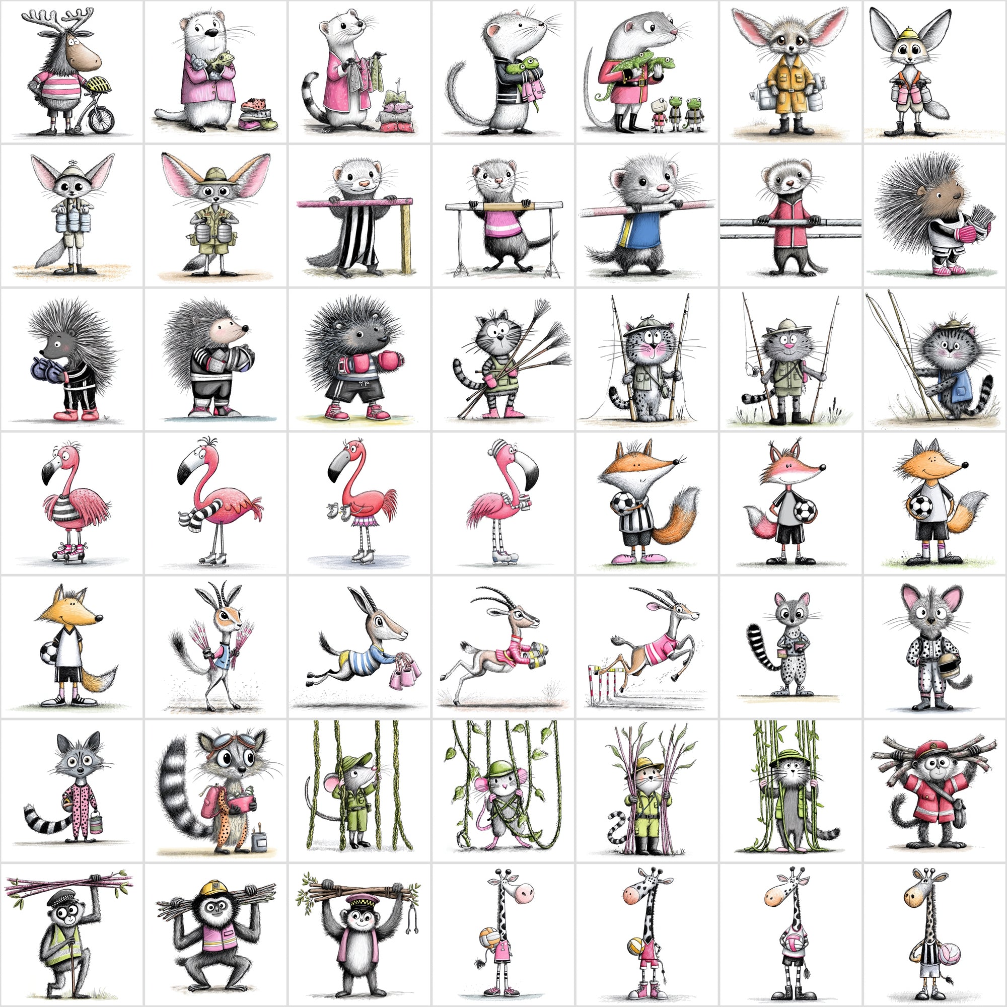 Cute Sports Animals Clipart Mega Bundle | 584 Animal Athlete Images
