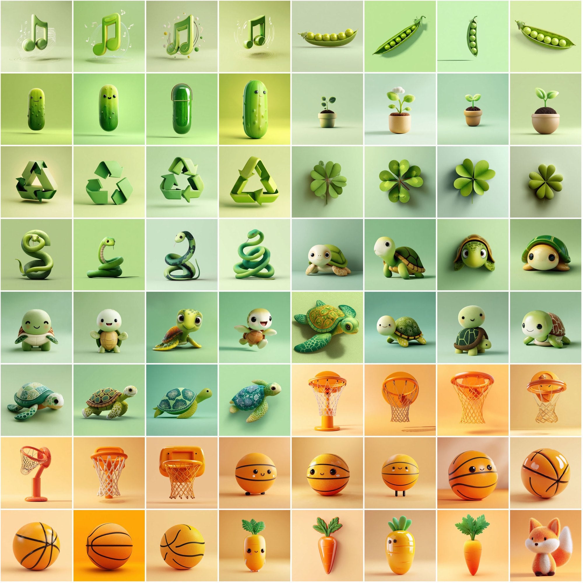 595 Cute 3D Clipart Images – High-Res JPGs with Commercial License