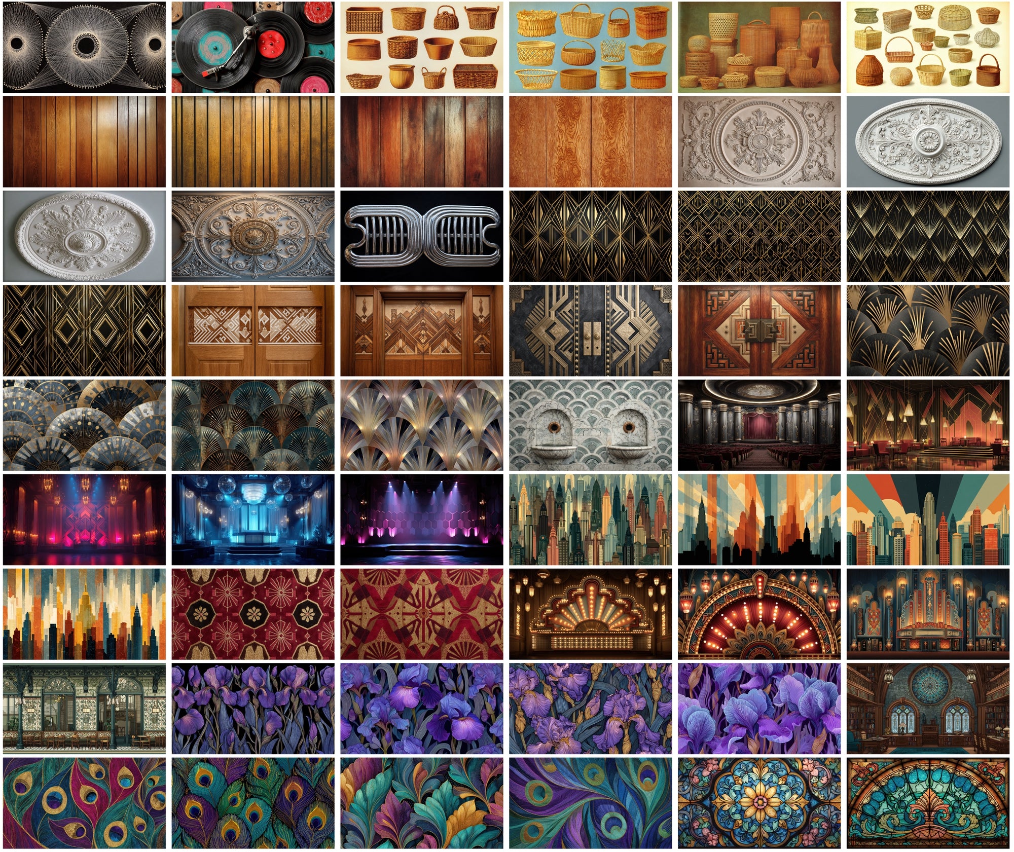550 Retro Backgrounds Bundle | Vintage Mid-Century & Groovy 70s Patterns