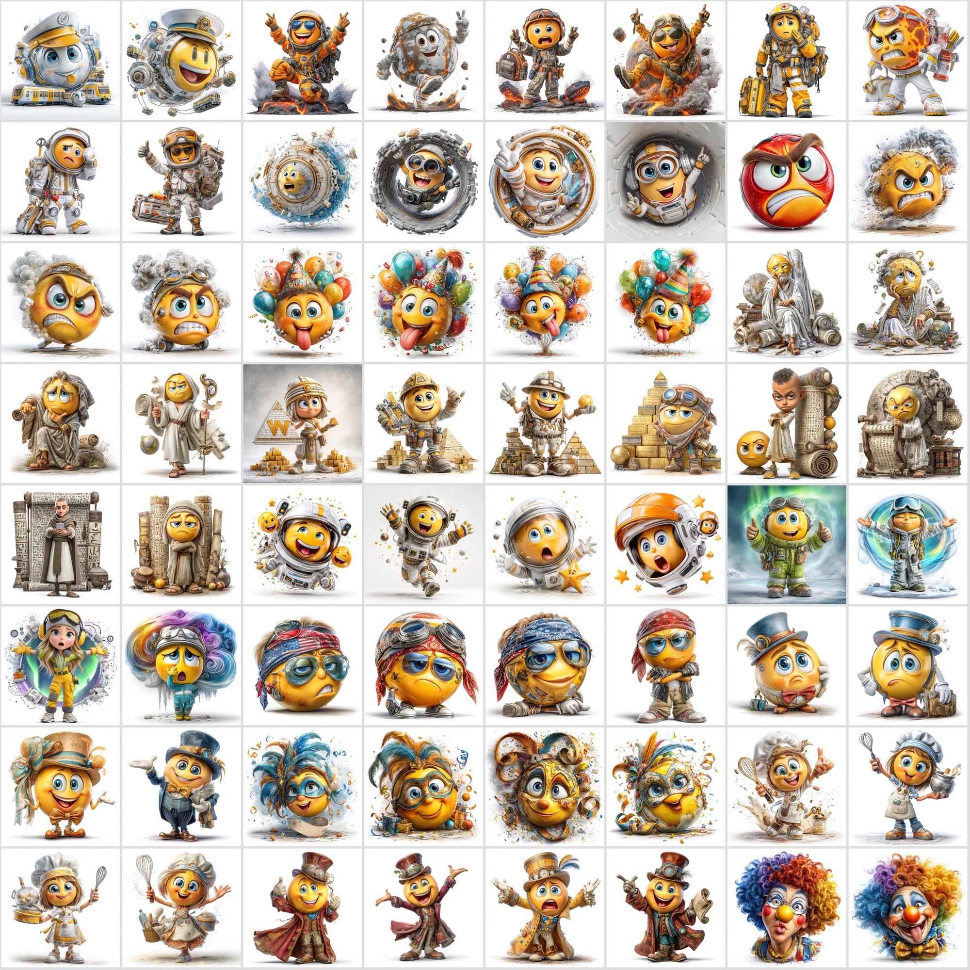 620 3D Emoji Clipart Bundle | High-Res JPG Images | Commercial License | Digital Download Graphics
