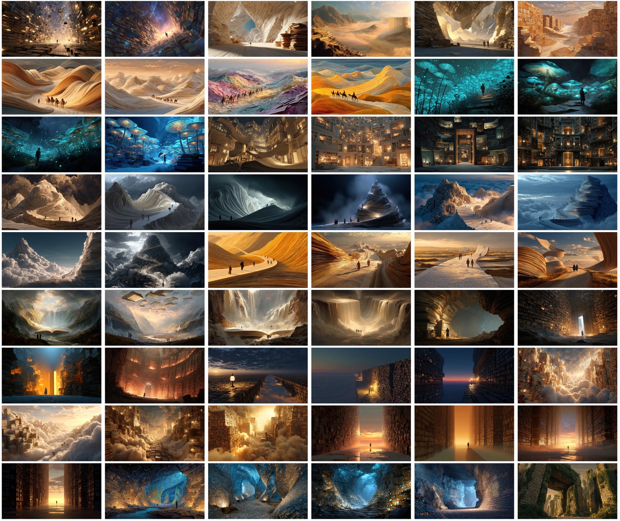 610 Surreal Book-Themed Art Images | Magical Realism Digital Backgrounds