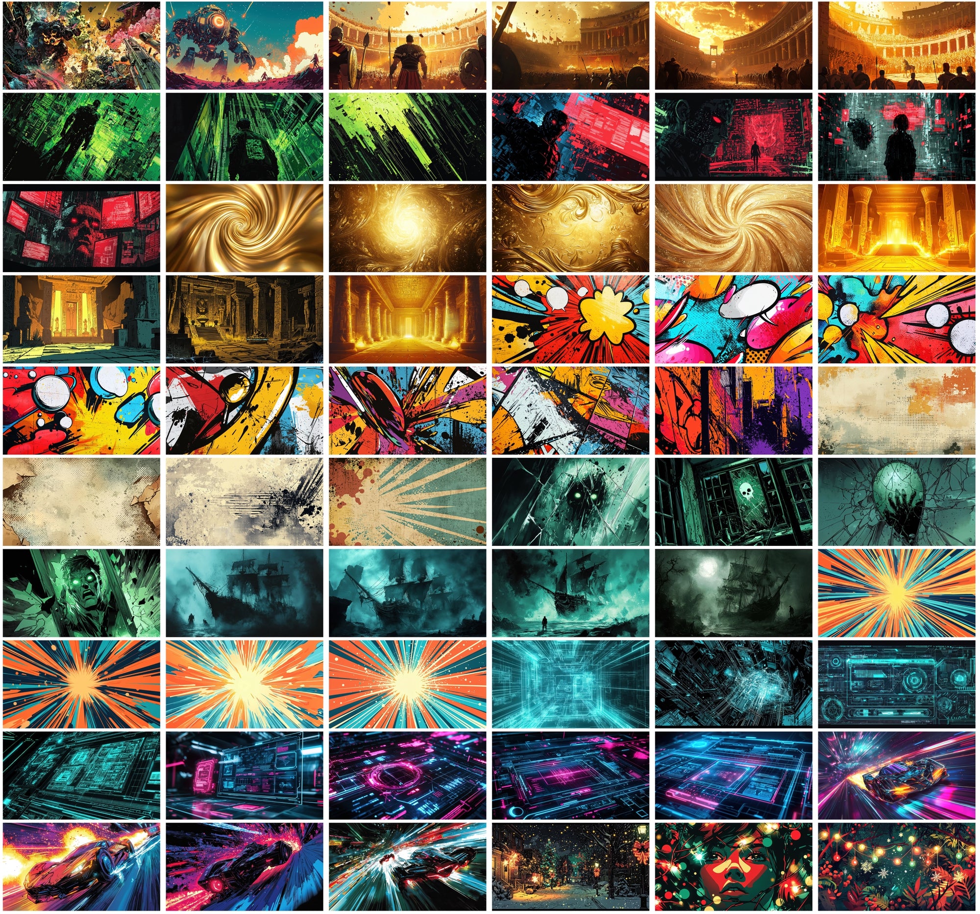 530 Comic Book Backgrounds Bundle