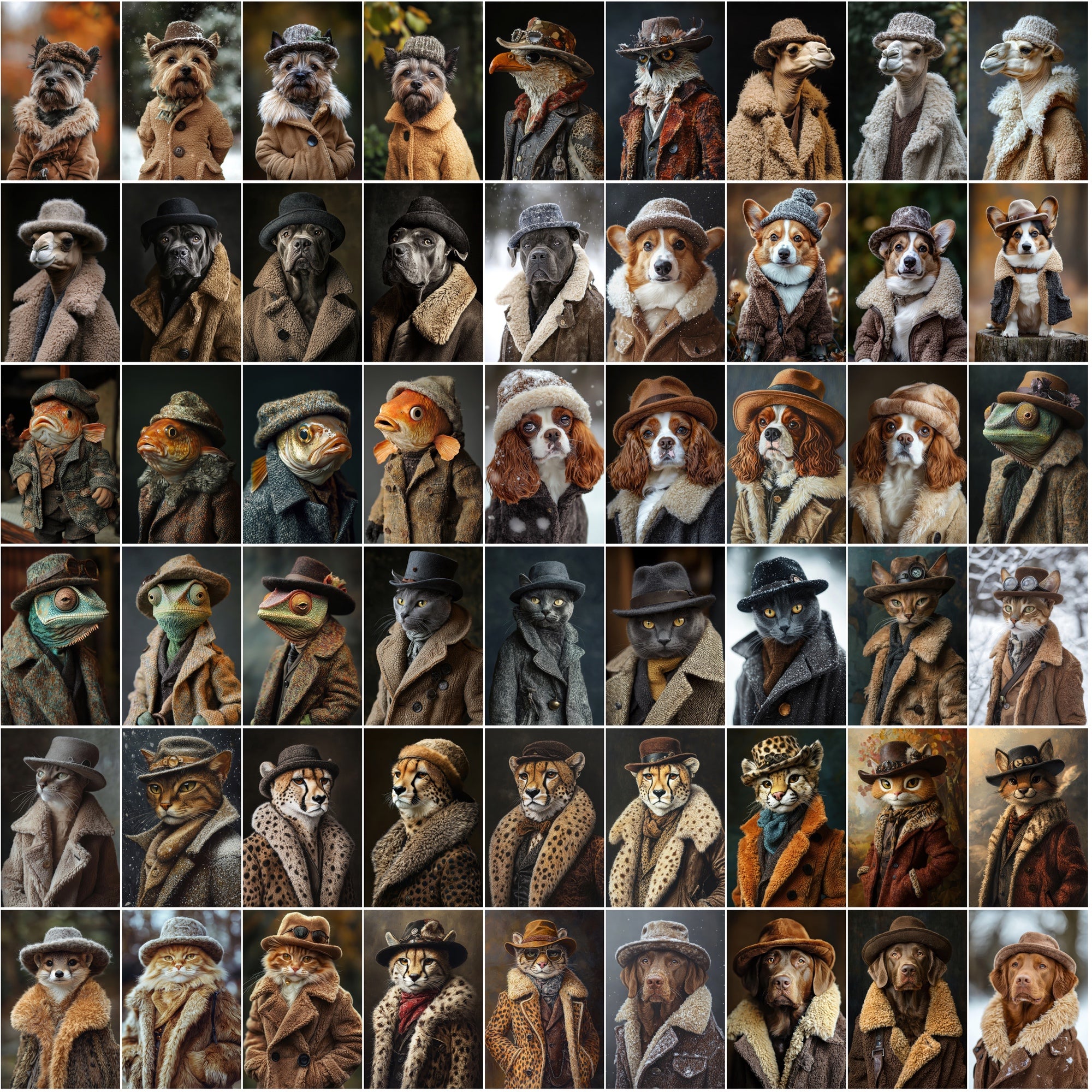 1050 Animal Images with Sheepskin Jackets - Dogs, Cats & More