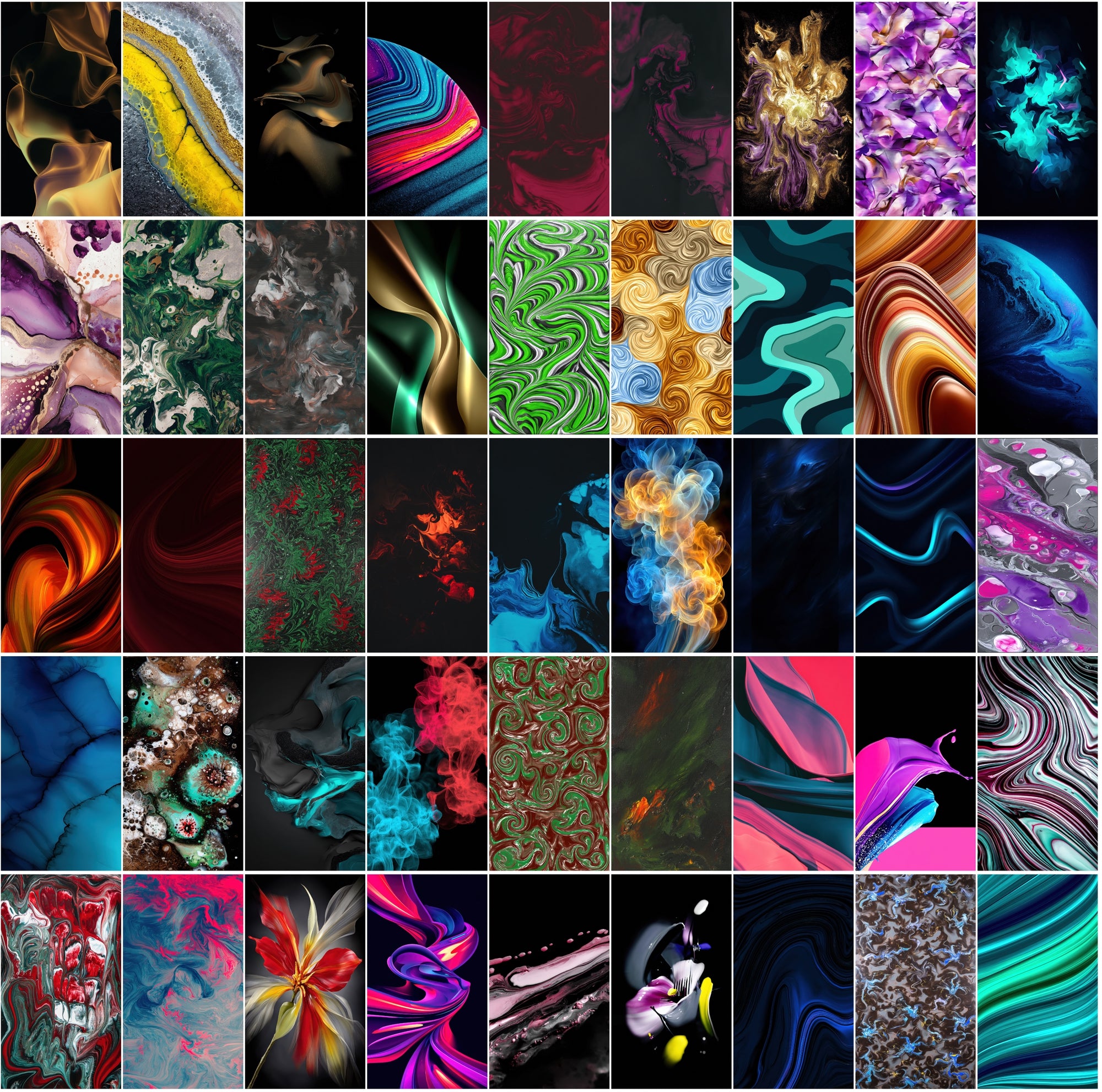 550 Abstract Dark Liquid Paint Backgrounds Bundle | Swirling Fluid Art